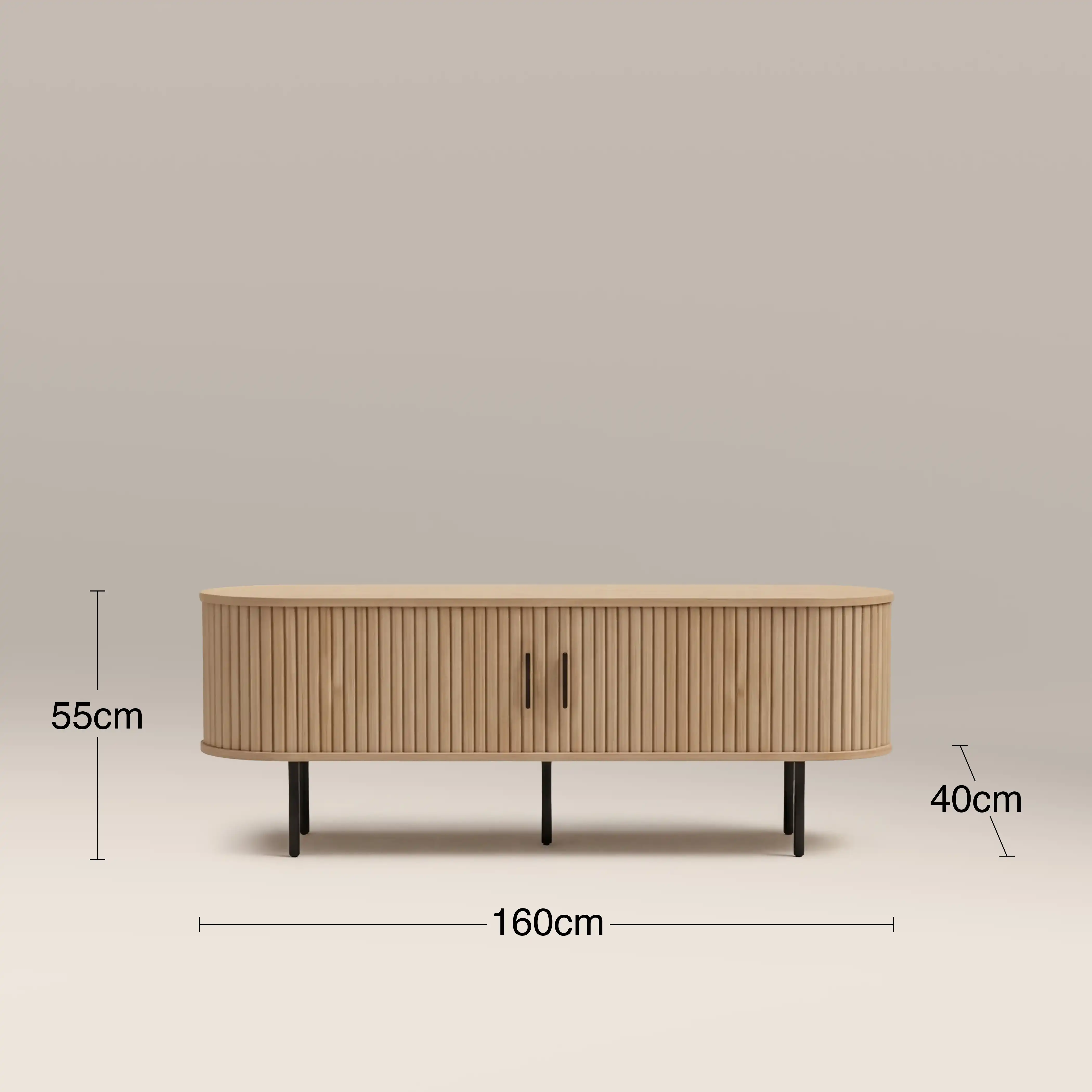 Mika Large Wooden TV Stand | Oak & Black - Image 8