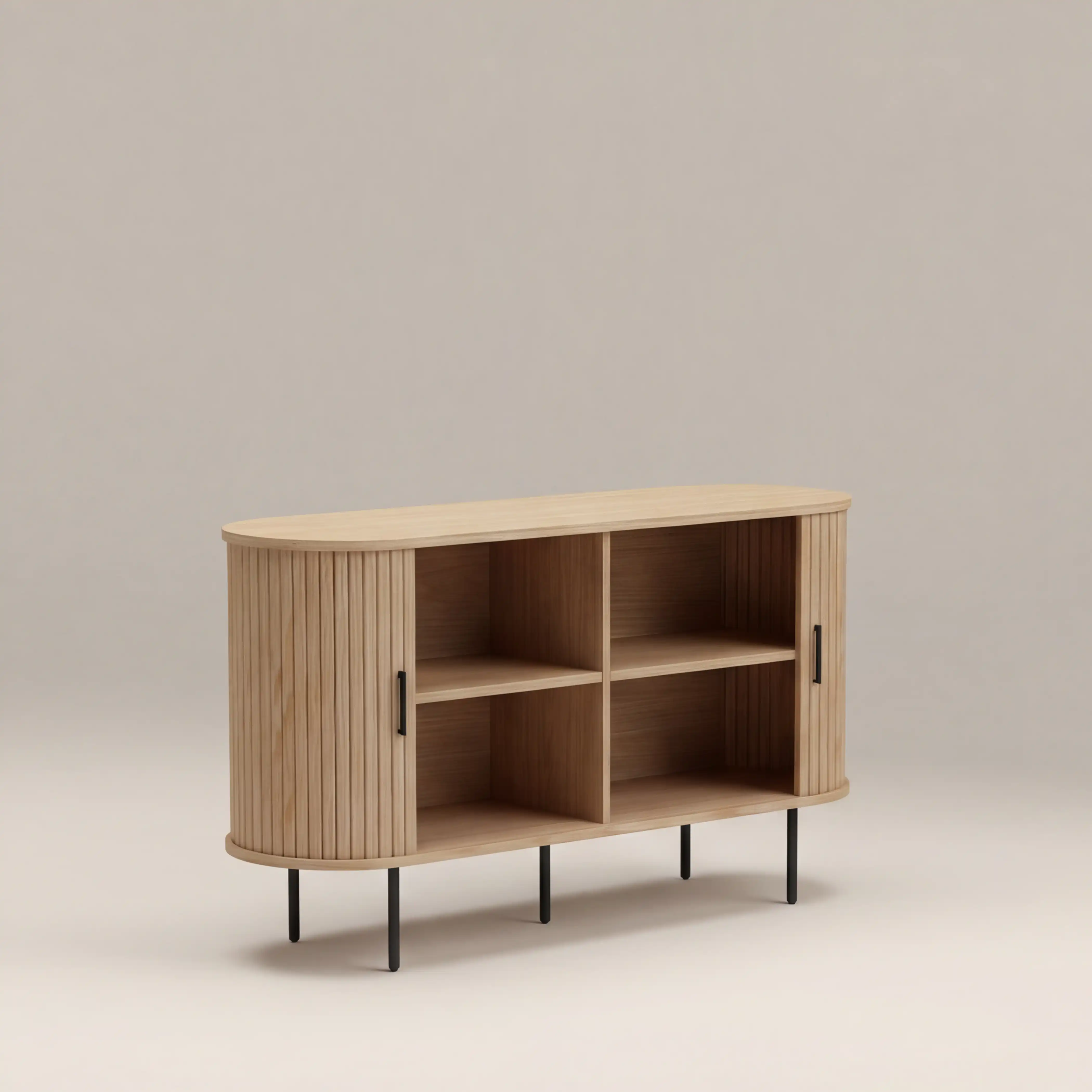 Mika Wooden Sideboard | Oak & Black - Image 4