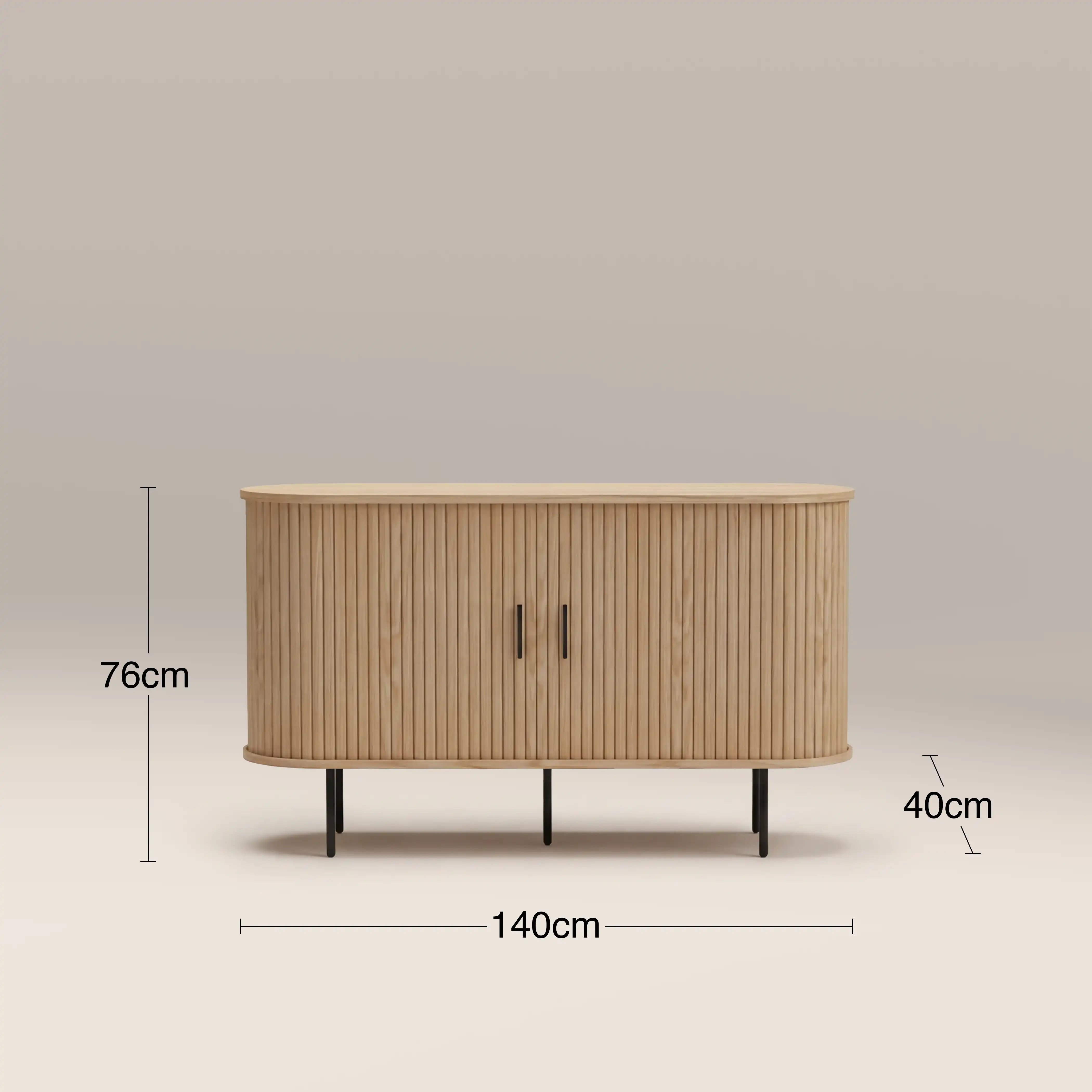 Mika Wooden Sideboard | Oak & Black - Image 7