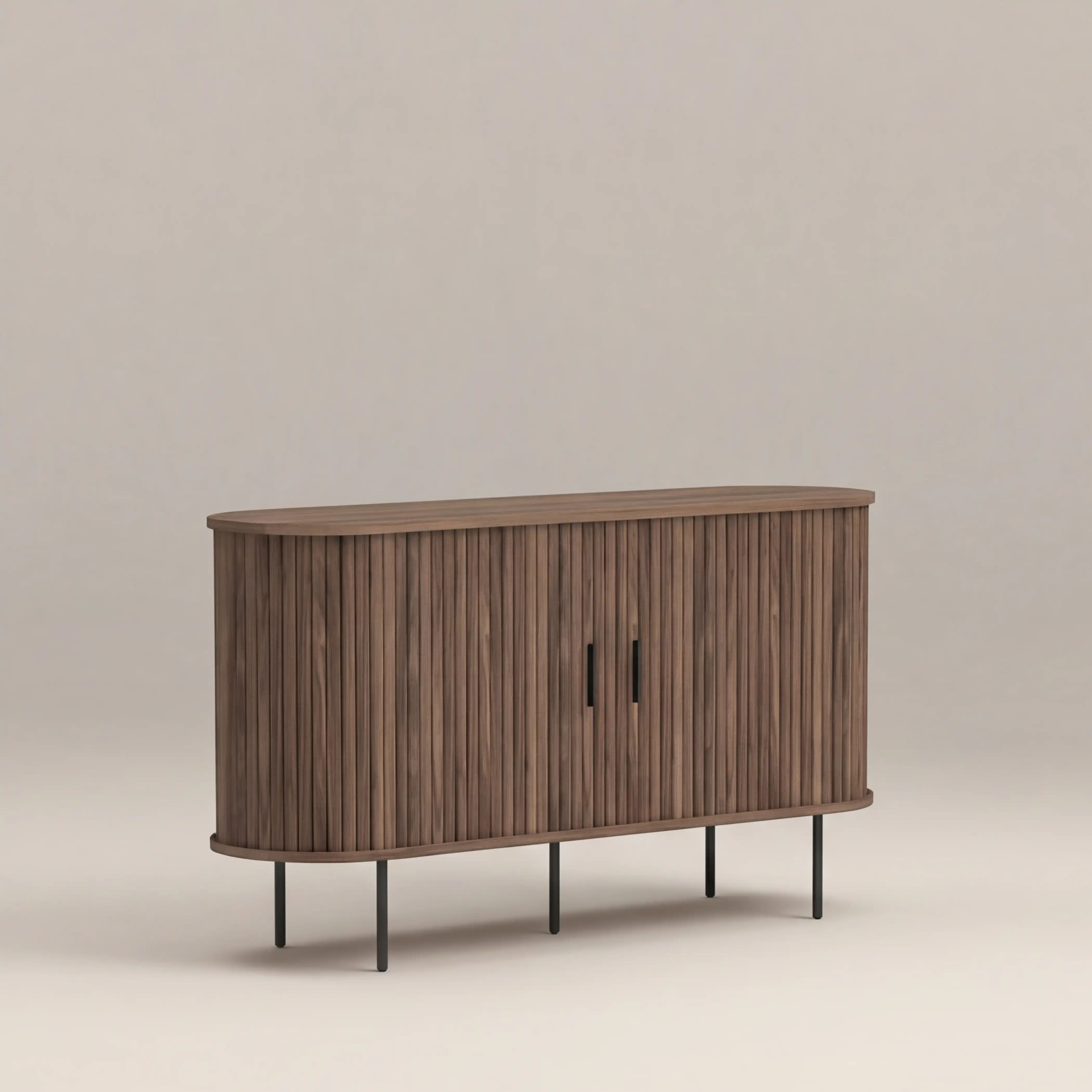 Mika Wooden Sideboard | Walnut & Black - Image 4