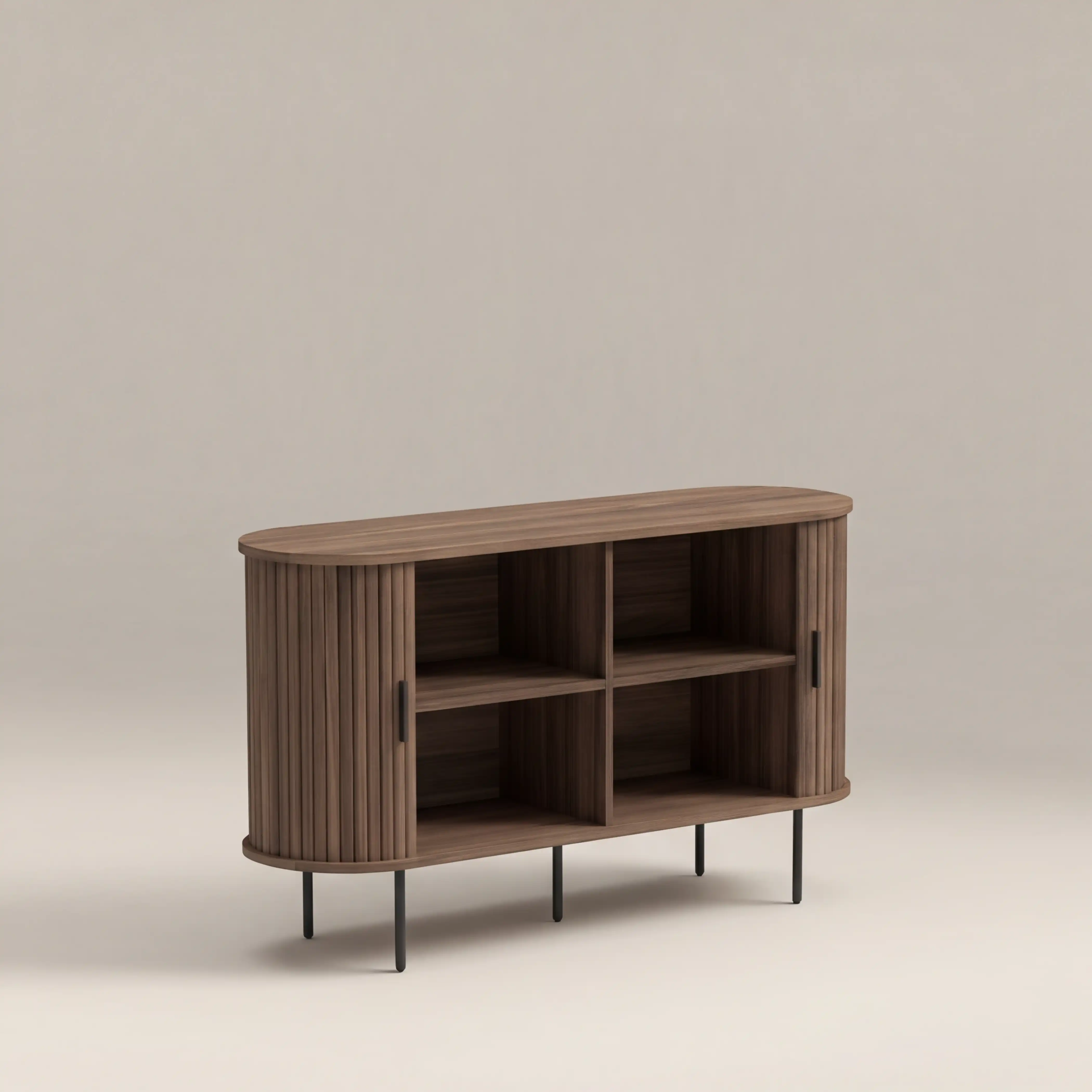 Mika Wooden Sideboard | Walnut & Black - Image 5
