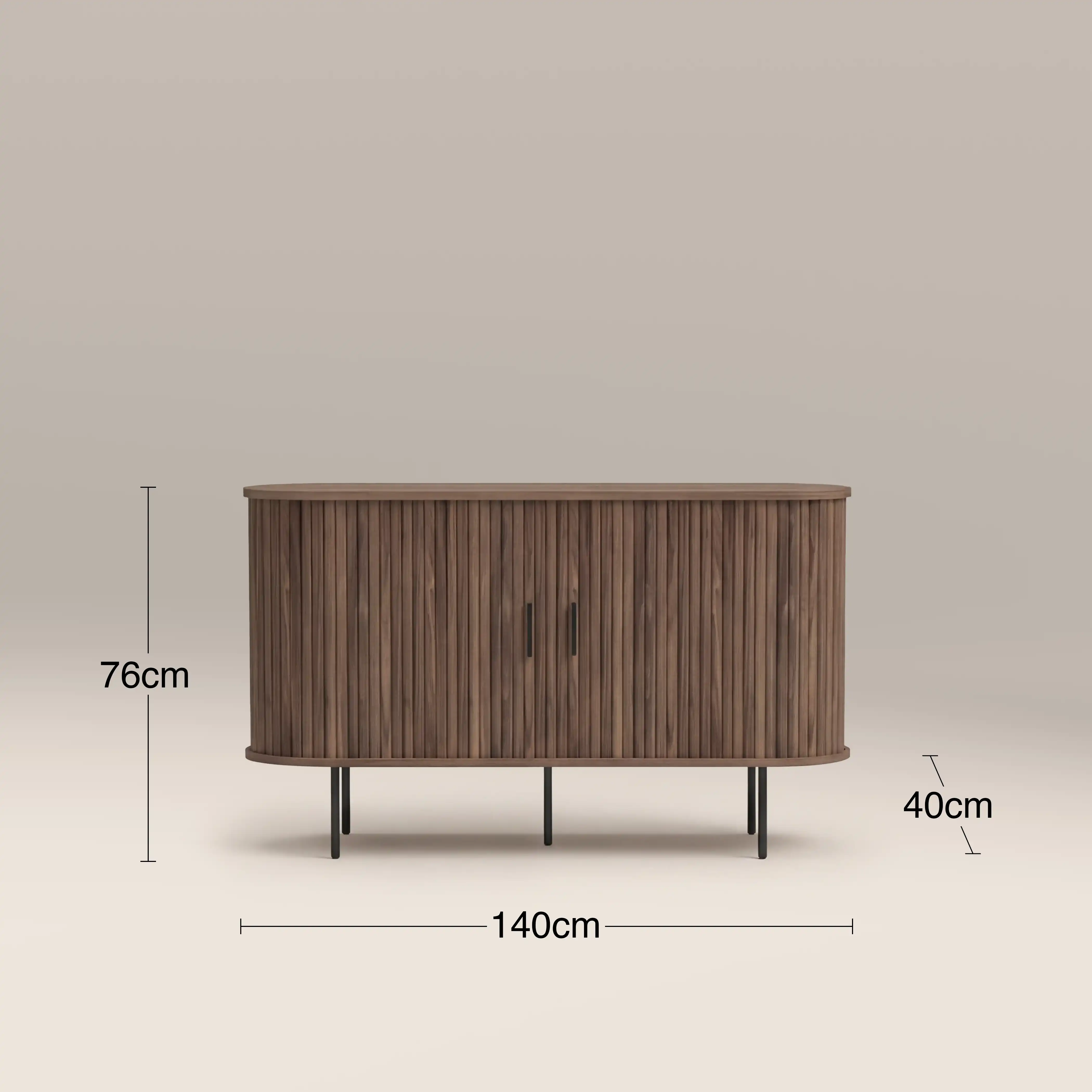 Mika Wooden Sideboard | Walnut & Black - Image 7