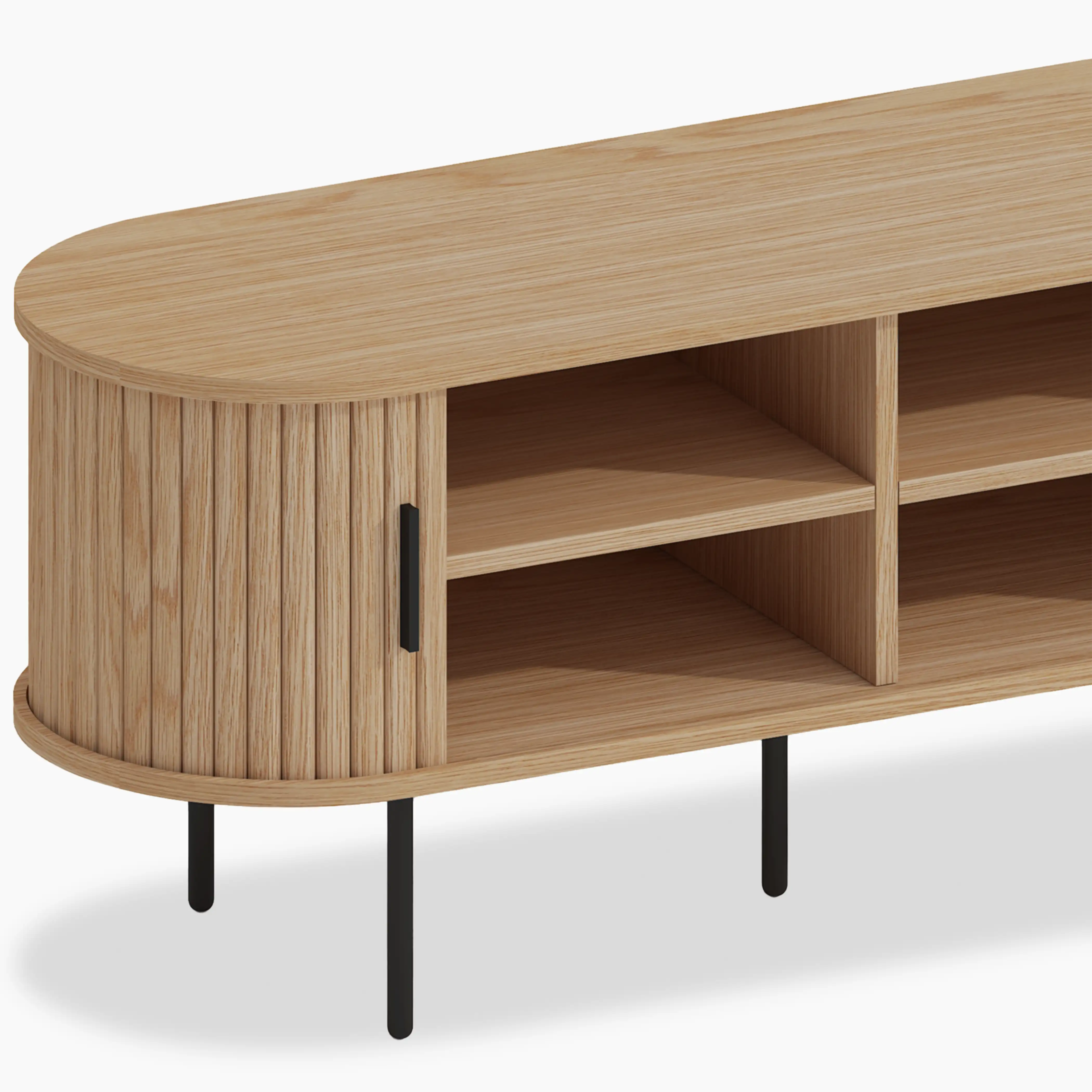 Mika Wooden TV Stand | Oak & Black - Image 7