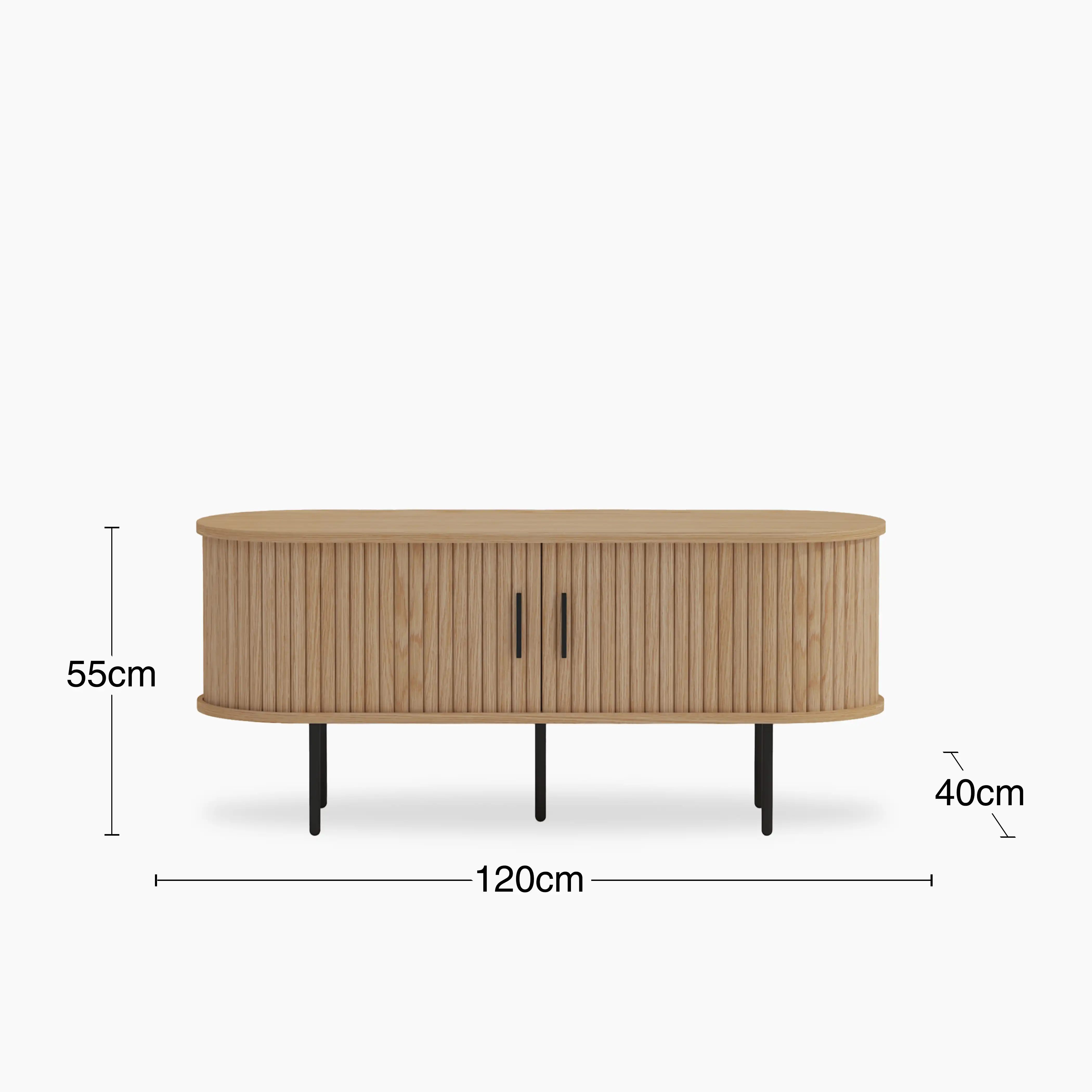 Mika Wooden TV Stand | Oak & Black - Image 8