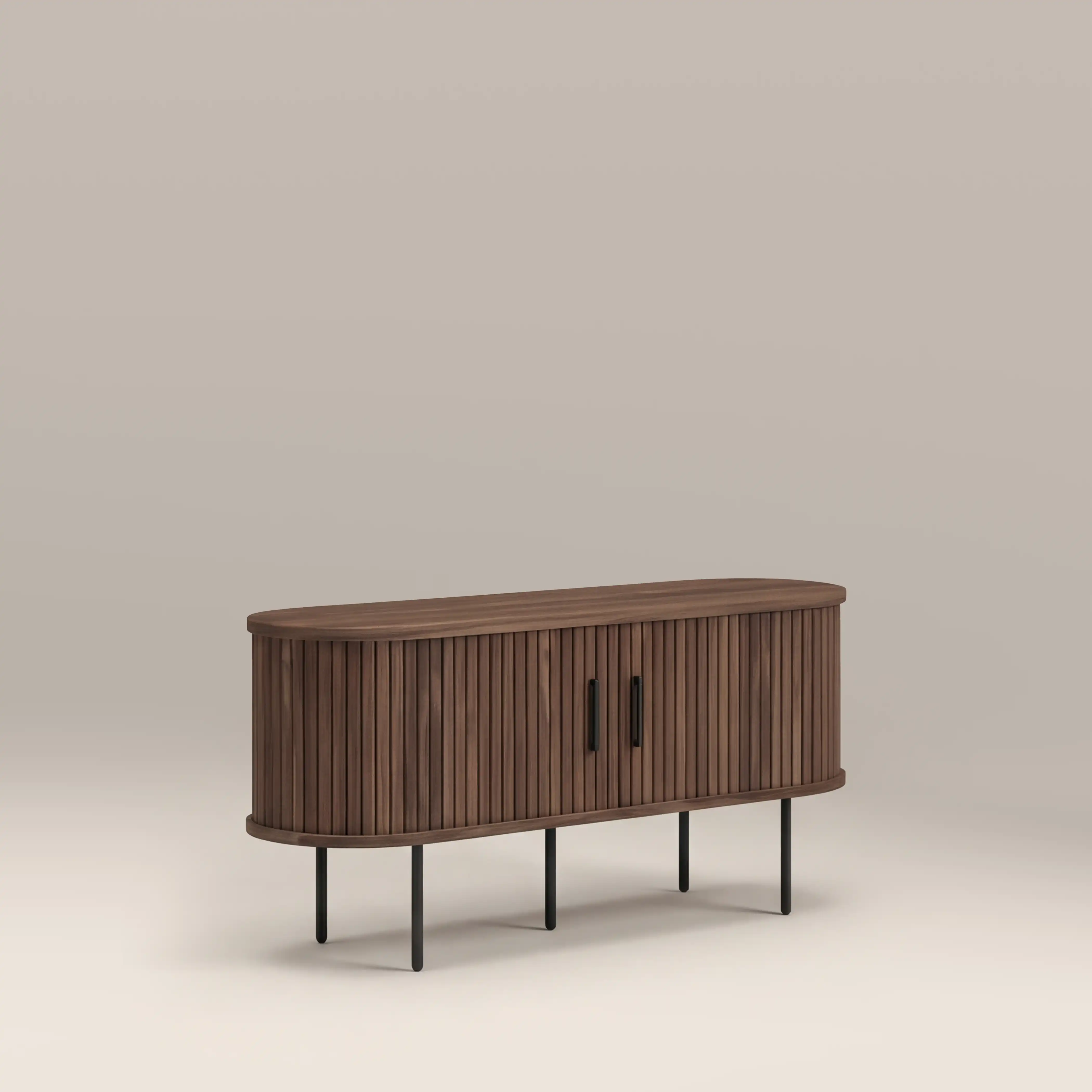 Mika Wooden TV Stand | Walnut & Black - Image 2