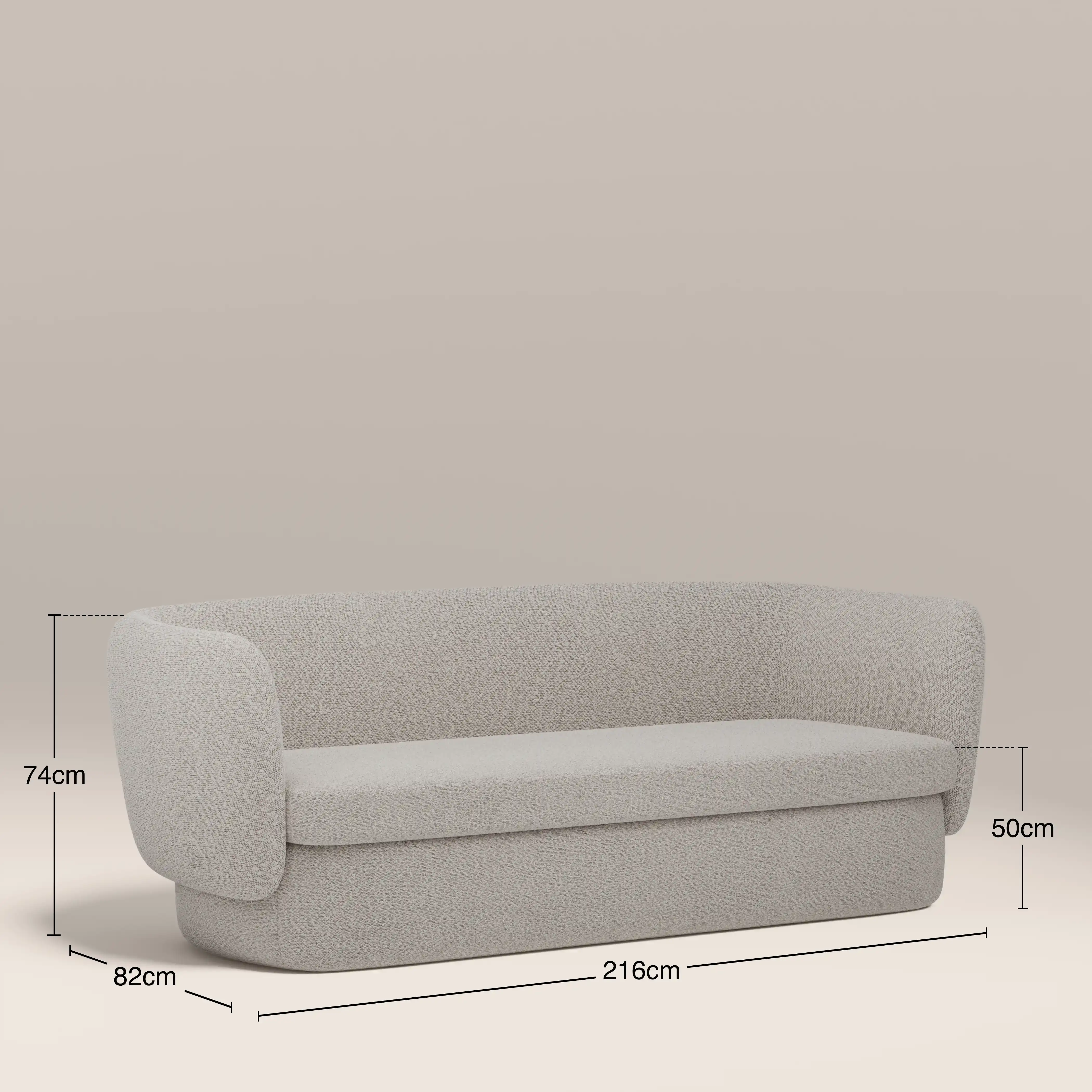 Miller 3 Seater Sofa | Speckled Stone Sustainable Boucle - Image 8