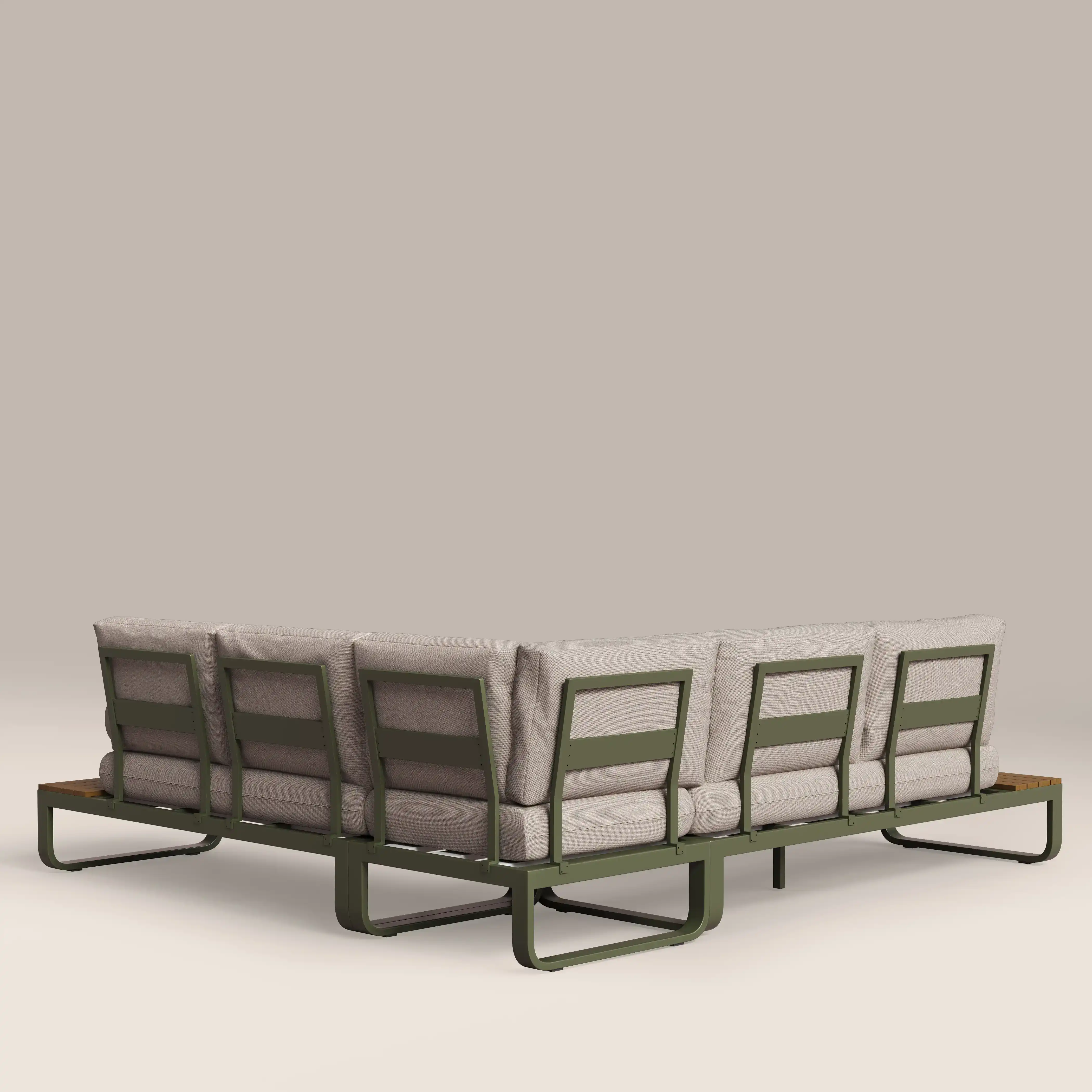 Milo Garden Corner Sofa Set | Natural & Moss Green - Image 5