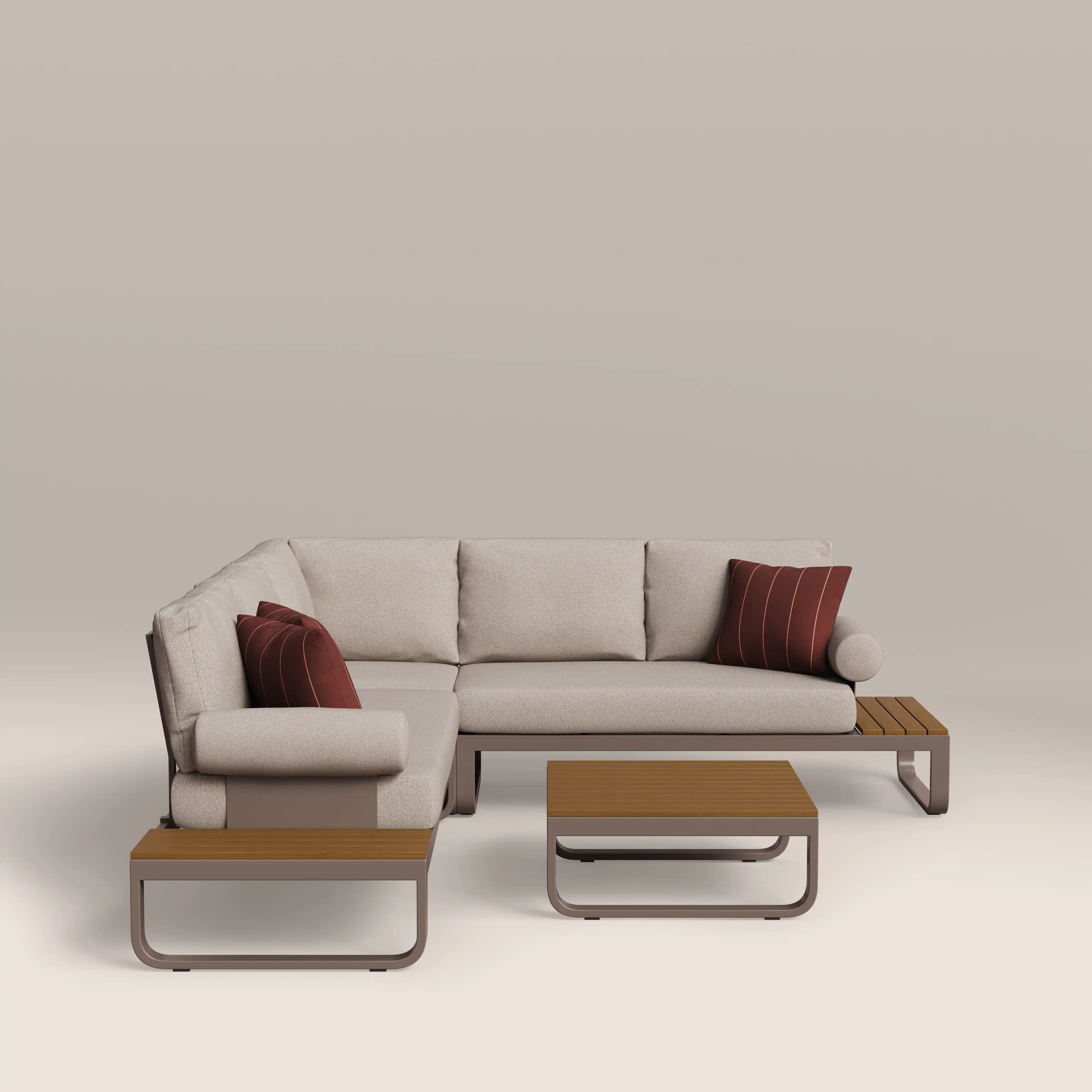 Milo Garden Corner Sofa Set | Natural & Taupe - Image 4