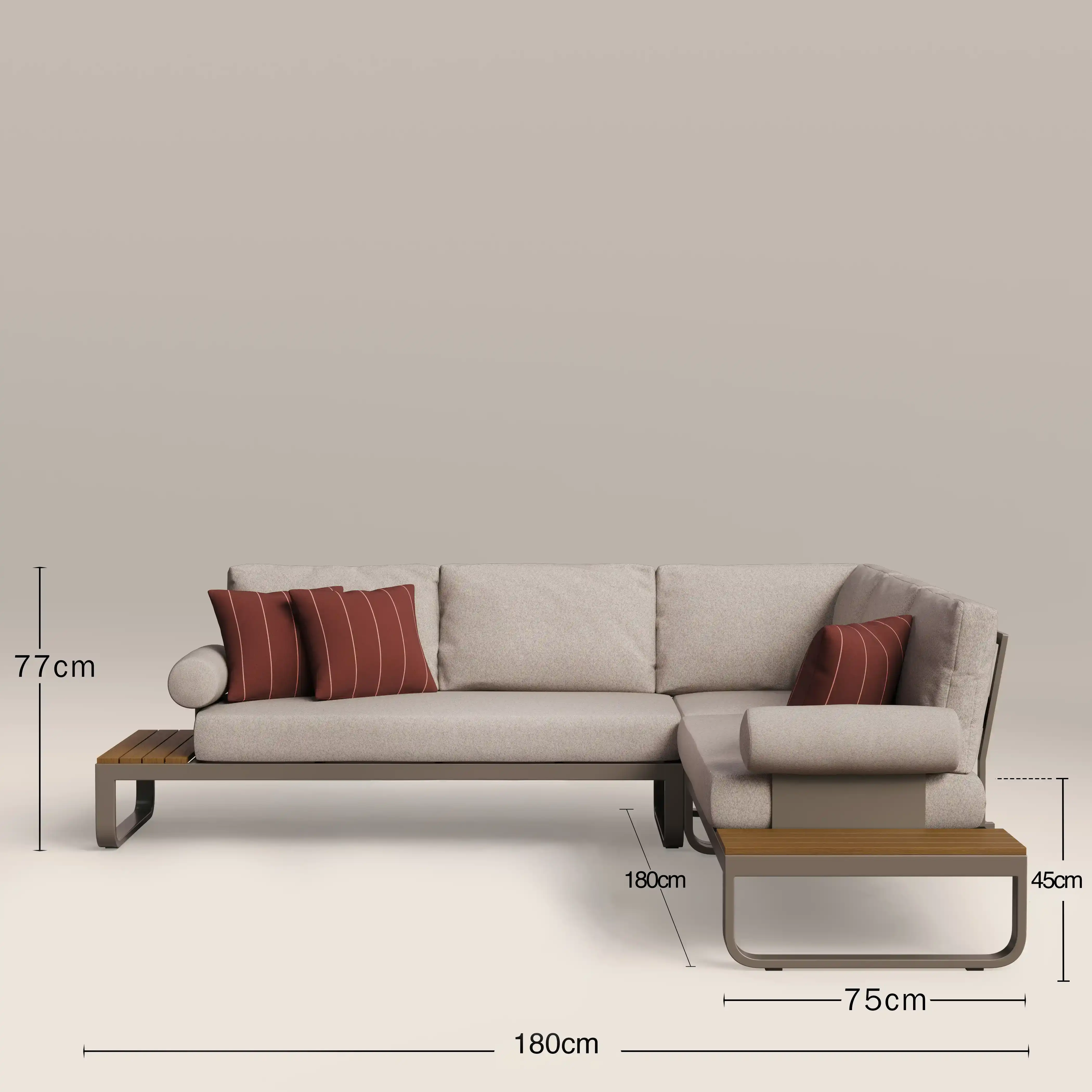 Milo Garden Corner Sofa Set | Natural & Taupe - Image 6