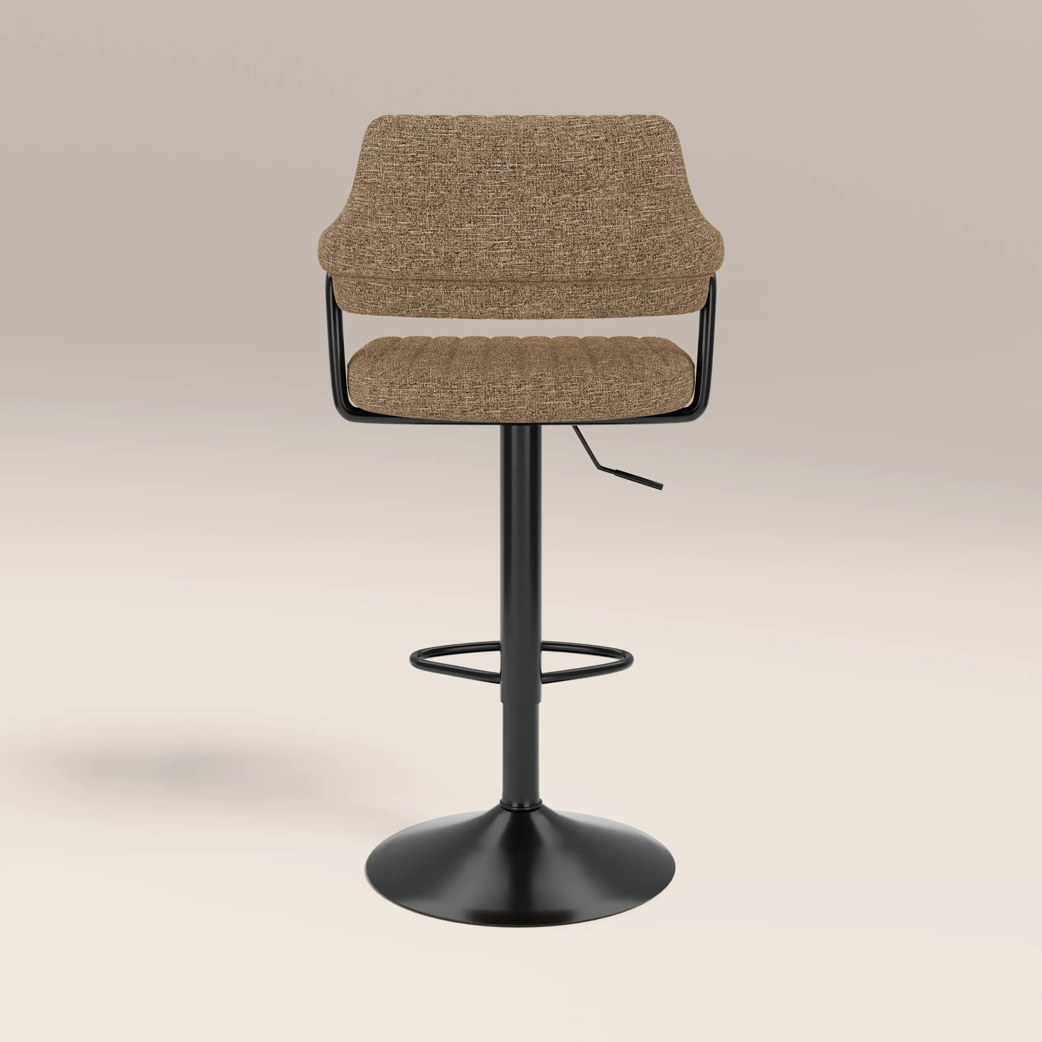 Mindy Adjustable Stool | Speckled Cappuccino Boucle & Black - Image 6