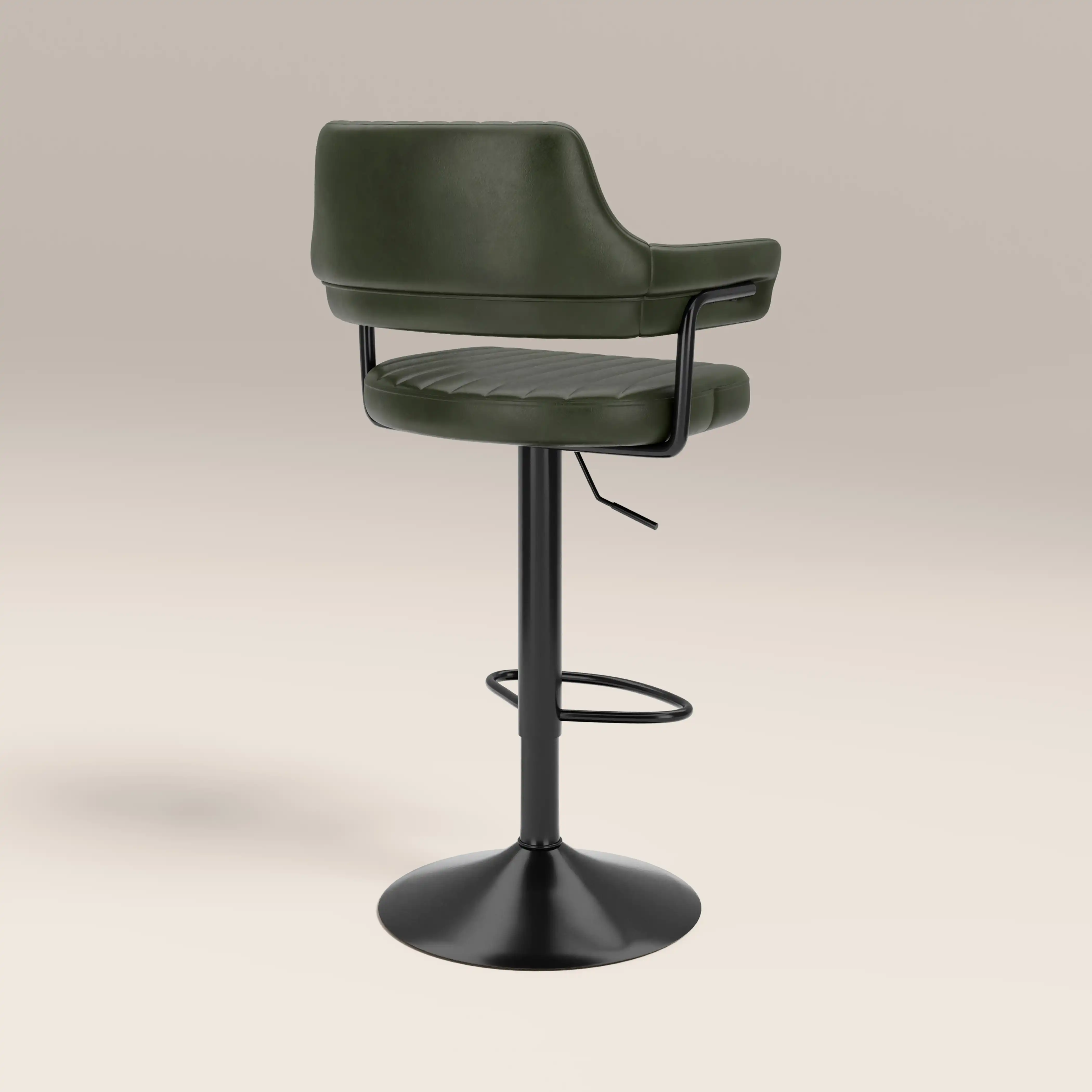 Mindy Adjustable Stool | Vintage Green Faux Leather & Black - Image 4