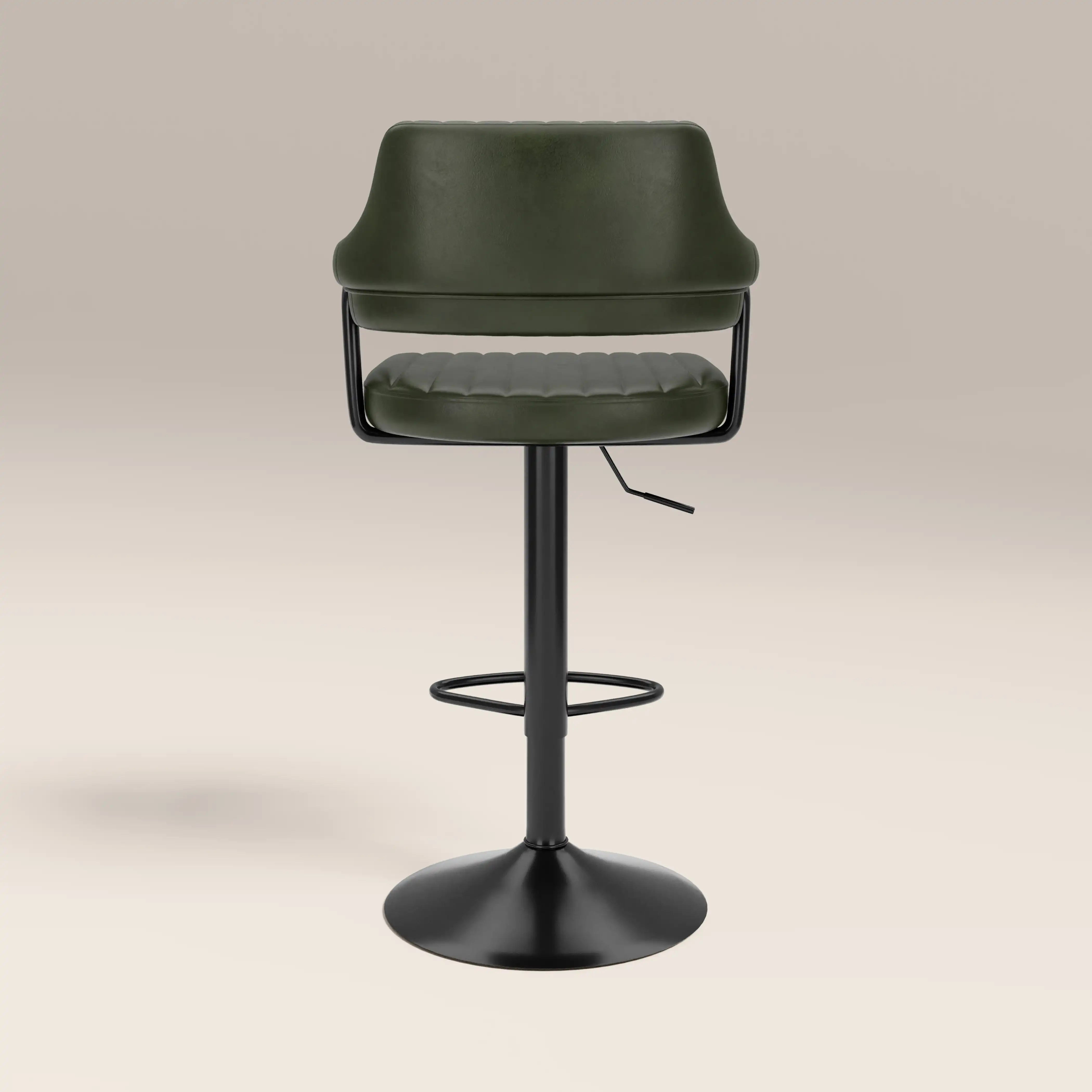 Mindy Adjustable Stool | Vintage Green Faux Leather & Black - Image 5