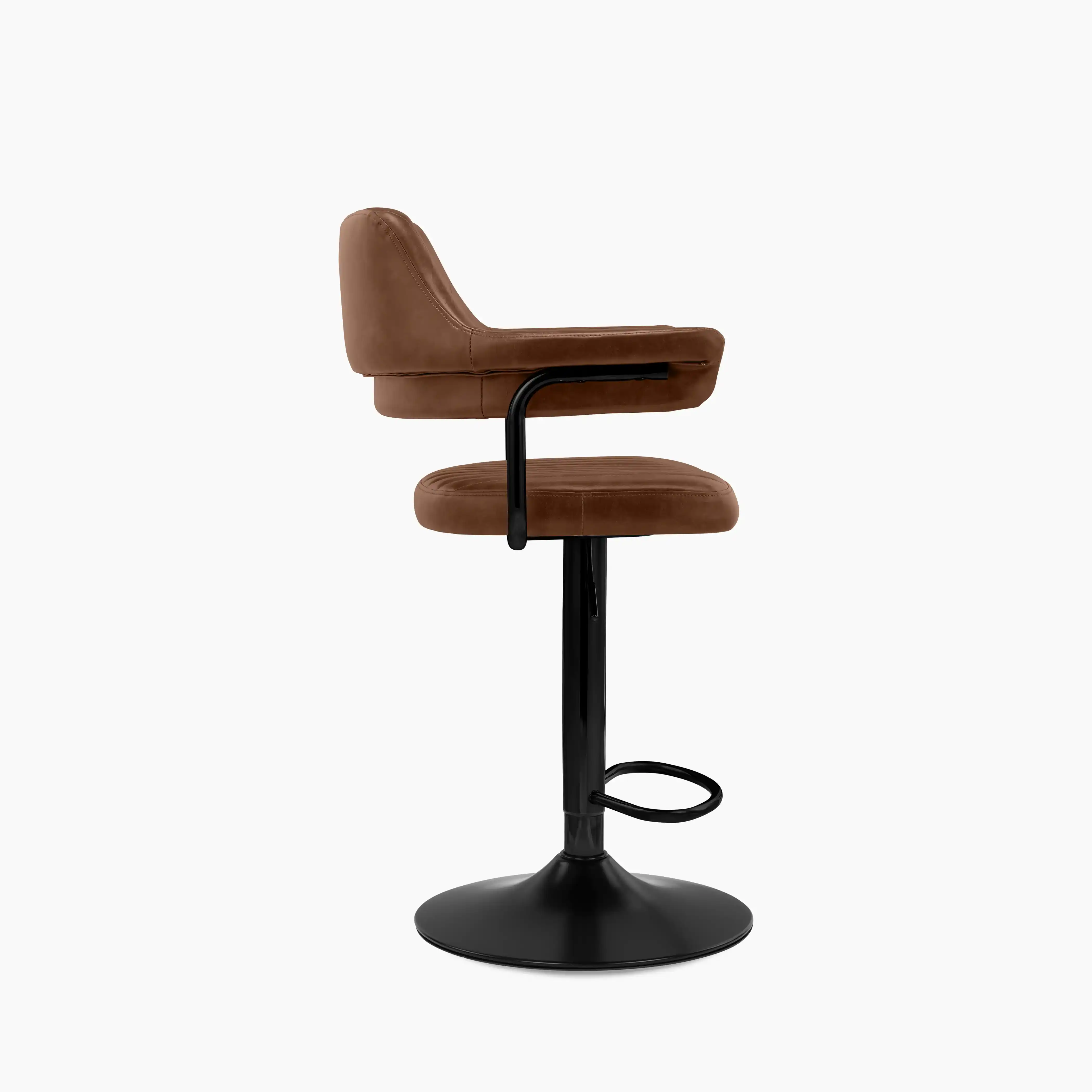 Mindy Adjustable Stool | Vintage Tan Faux Leather & Black - Image 4