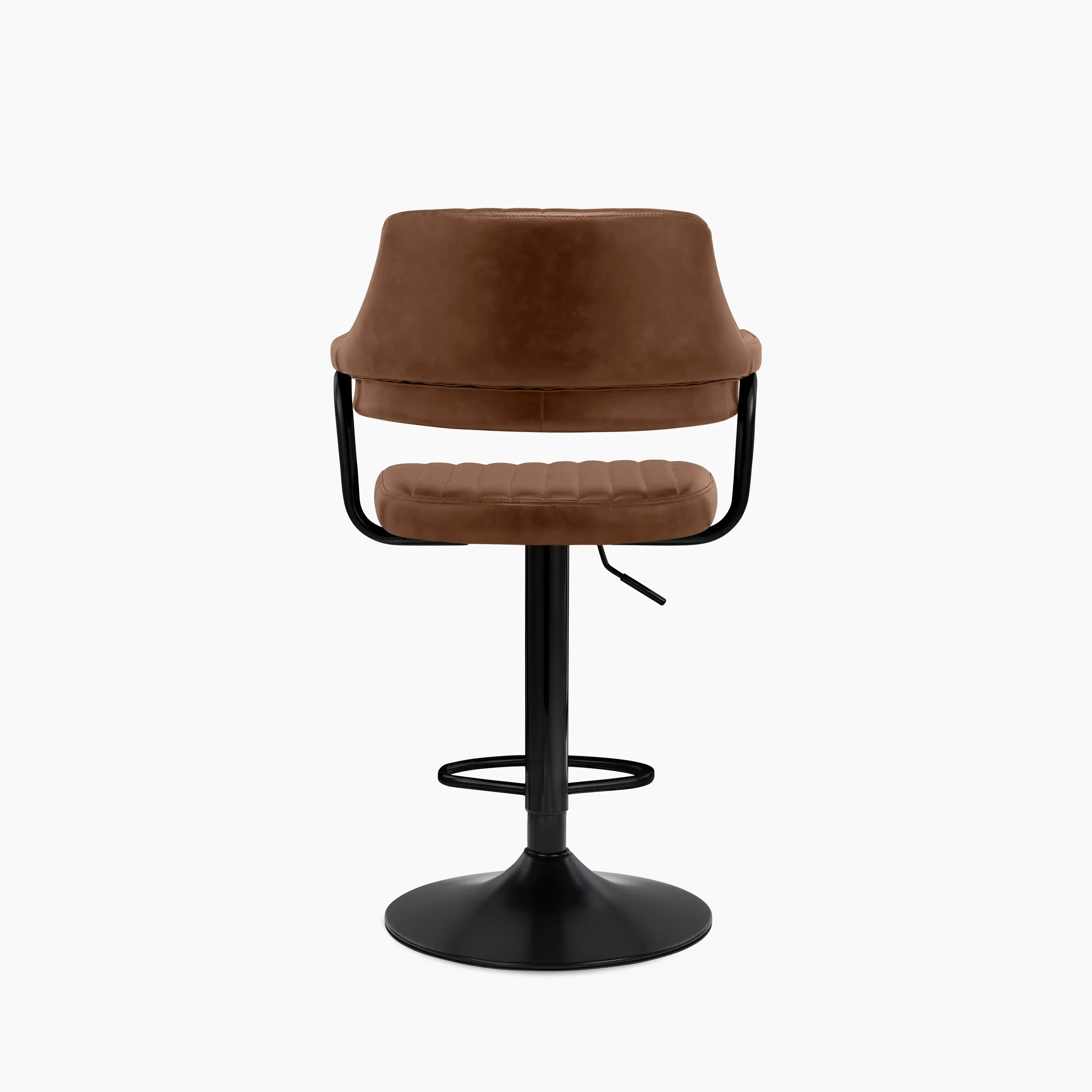 Mindy Adjustable Stool | Vintage Tan Faux Leather & Black - Image 5
