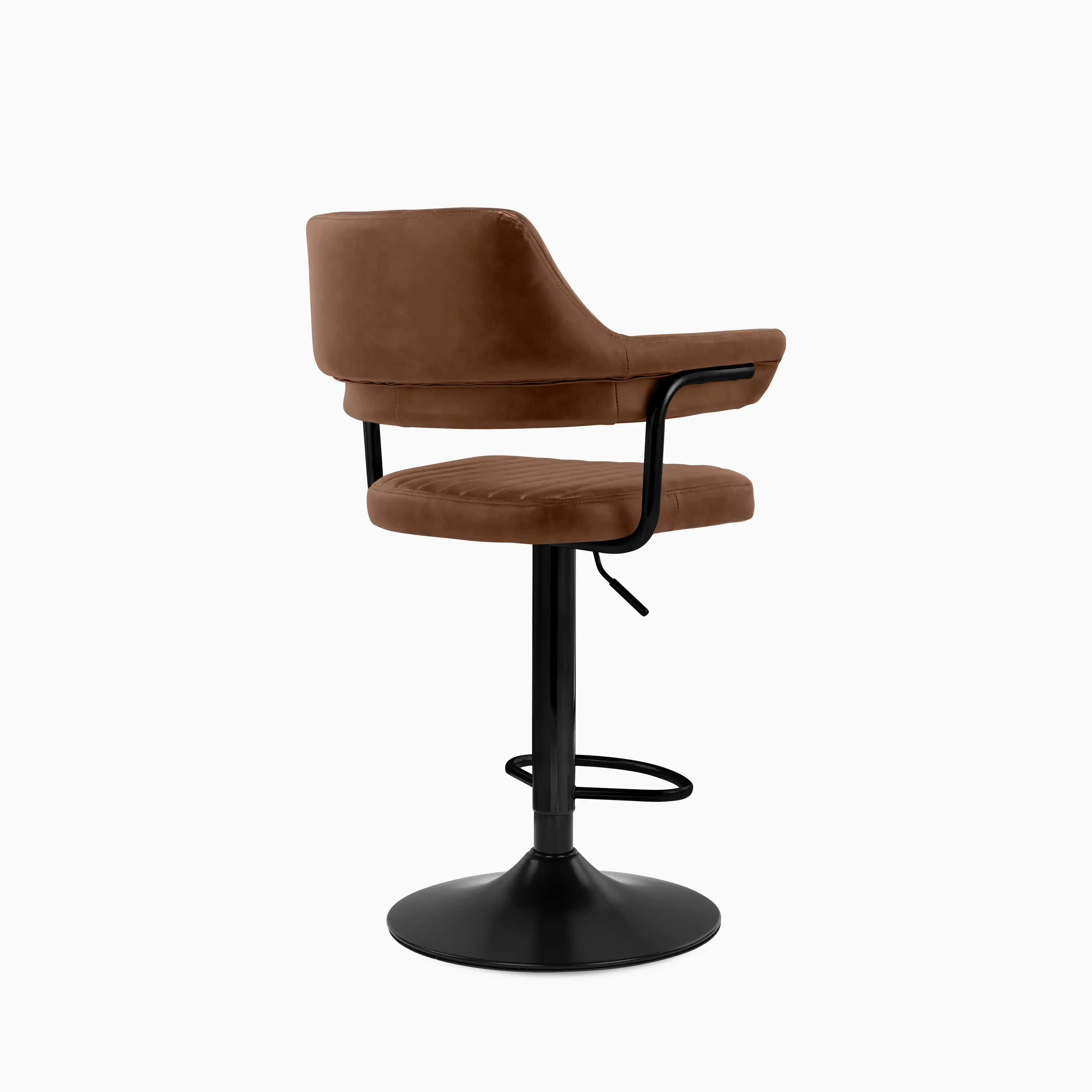 Mindy Adjustable Stool | Vintage Tan Faux Leather & Black - Image 6