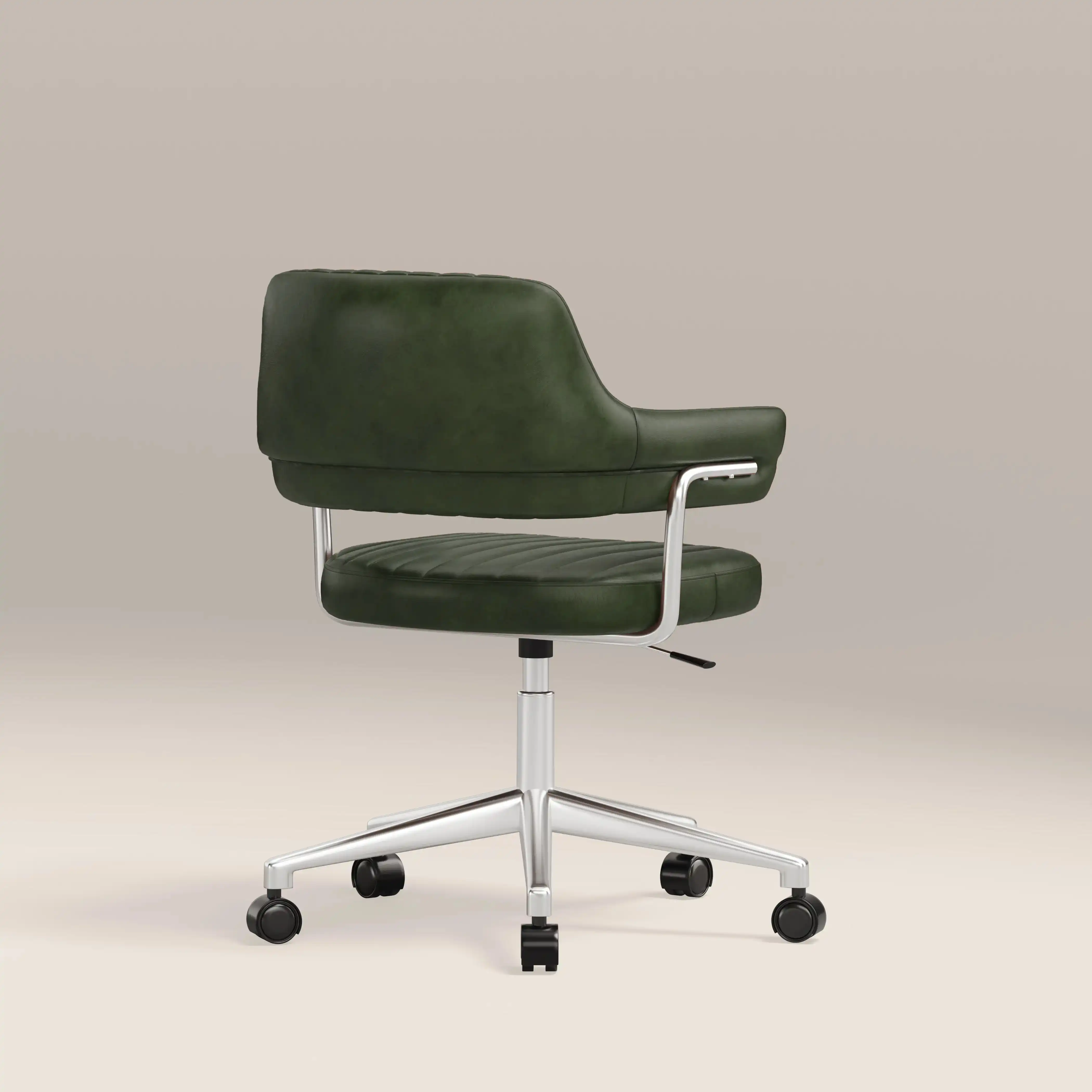 Mindy Office Chair | Vintage Green Faux Leather & Chrome - Image 4