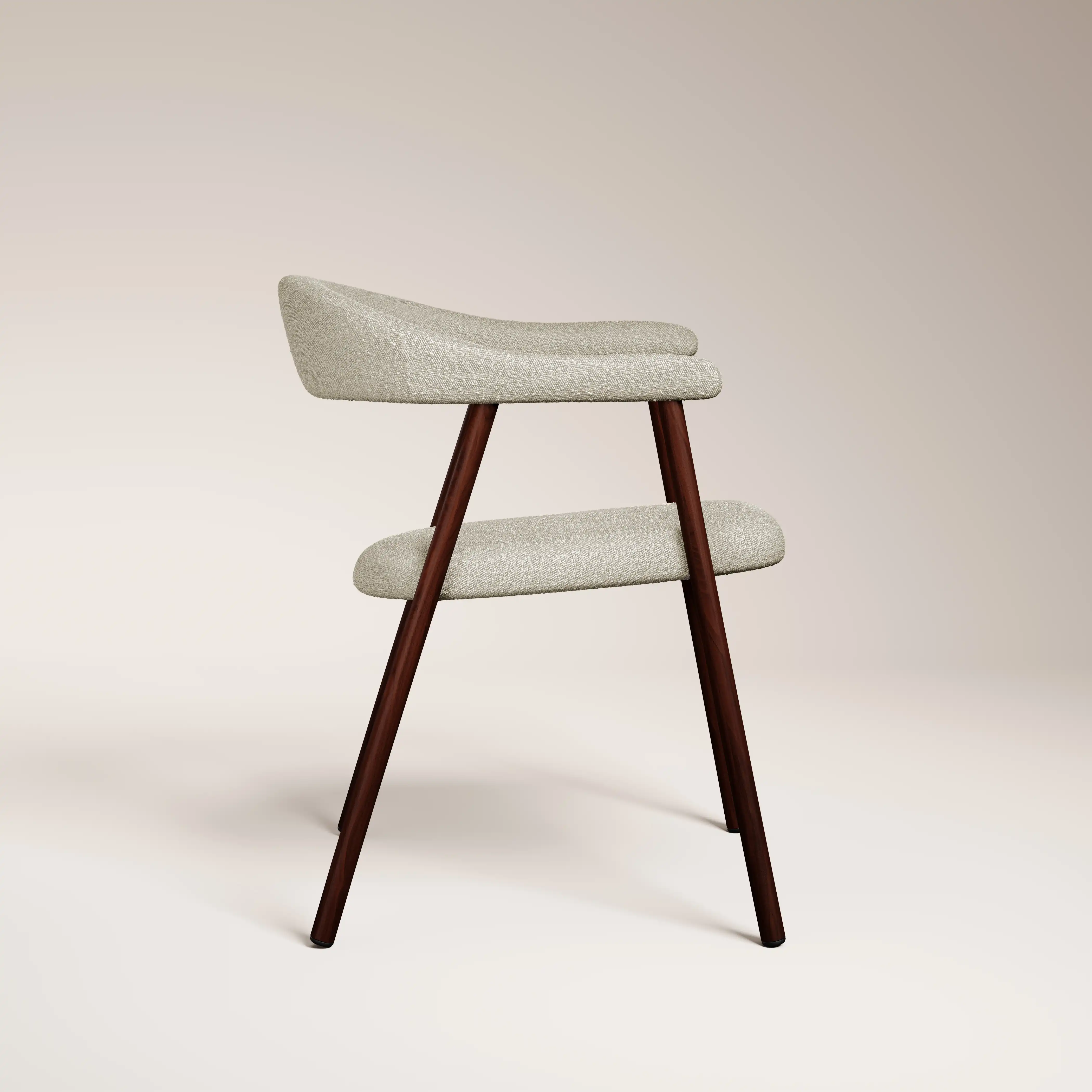 Monroe Carver Dining Chair | Speckled Stone Sustainable Boucle & Walnut - Image 4