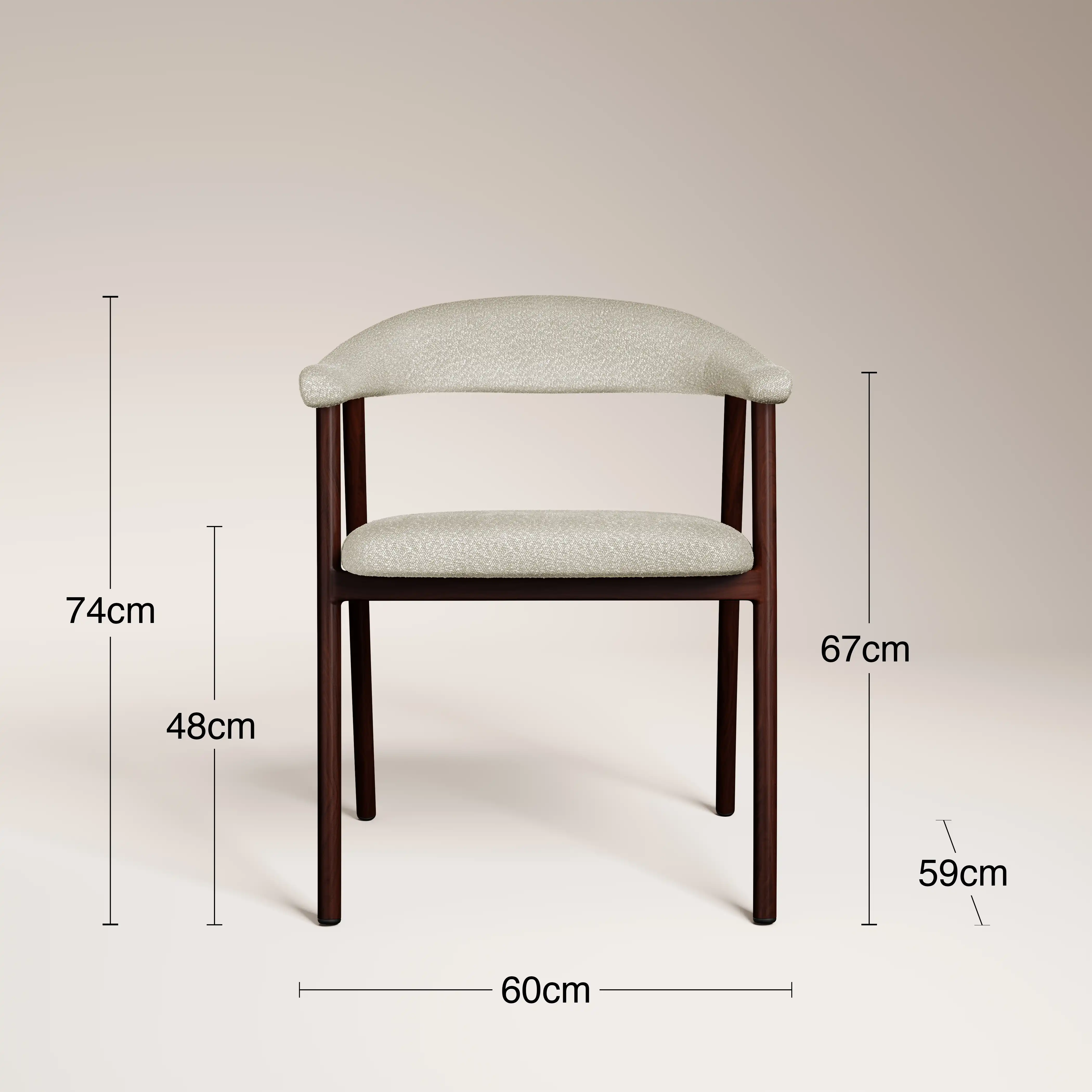 Monroe Carver Dining Chair | Speckled Stone Sustainable Boucle & Walnut - Image 7