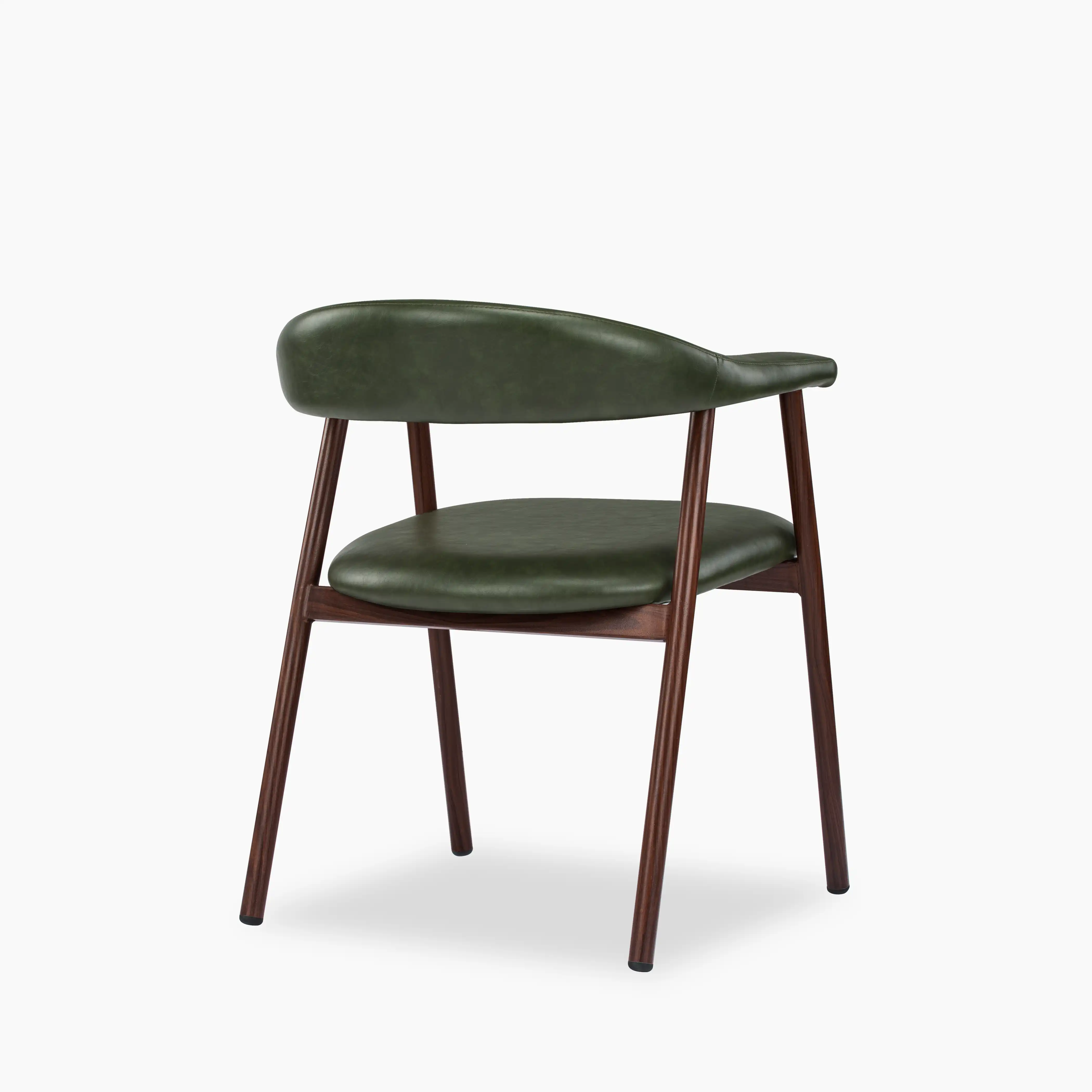 Monroe Carver Dining Chair | Vintage Green Faux Leather & Walnut - Image 5