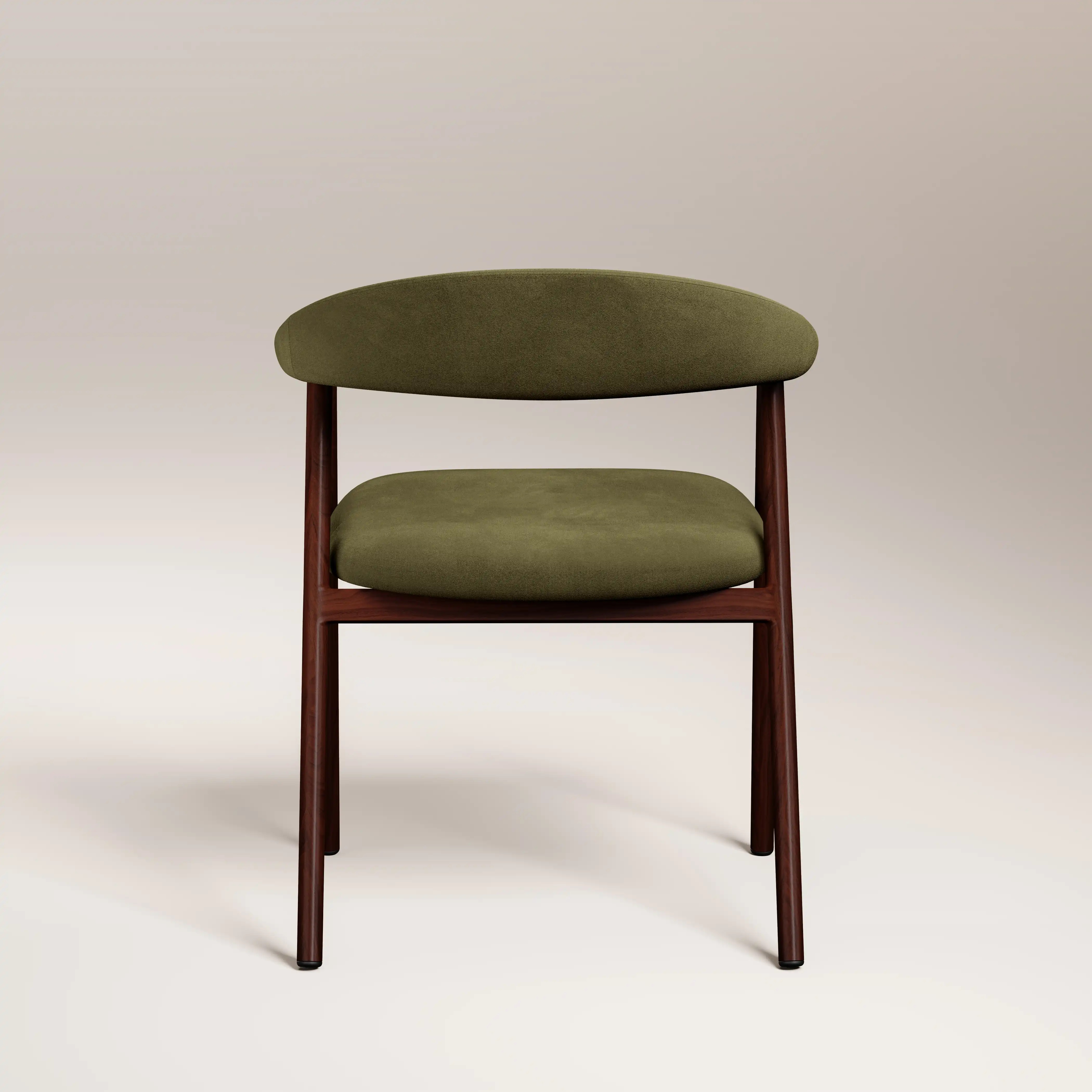 Monroe Carver Dining Chair | Moss Green Sustainable Mohair Velvet & Walnut - Image 6