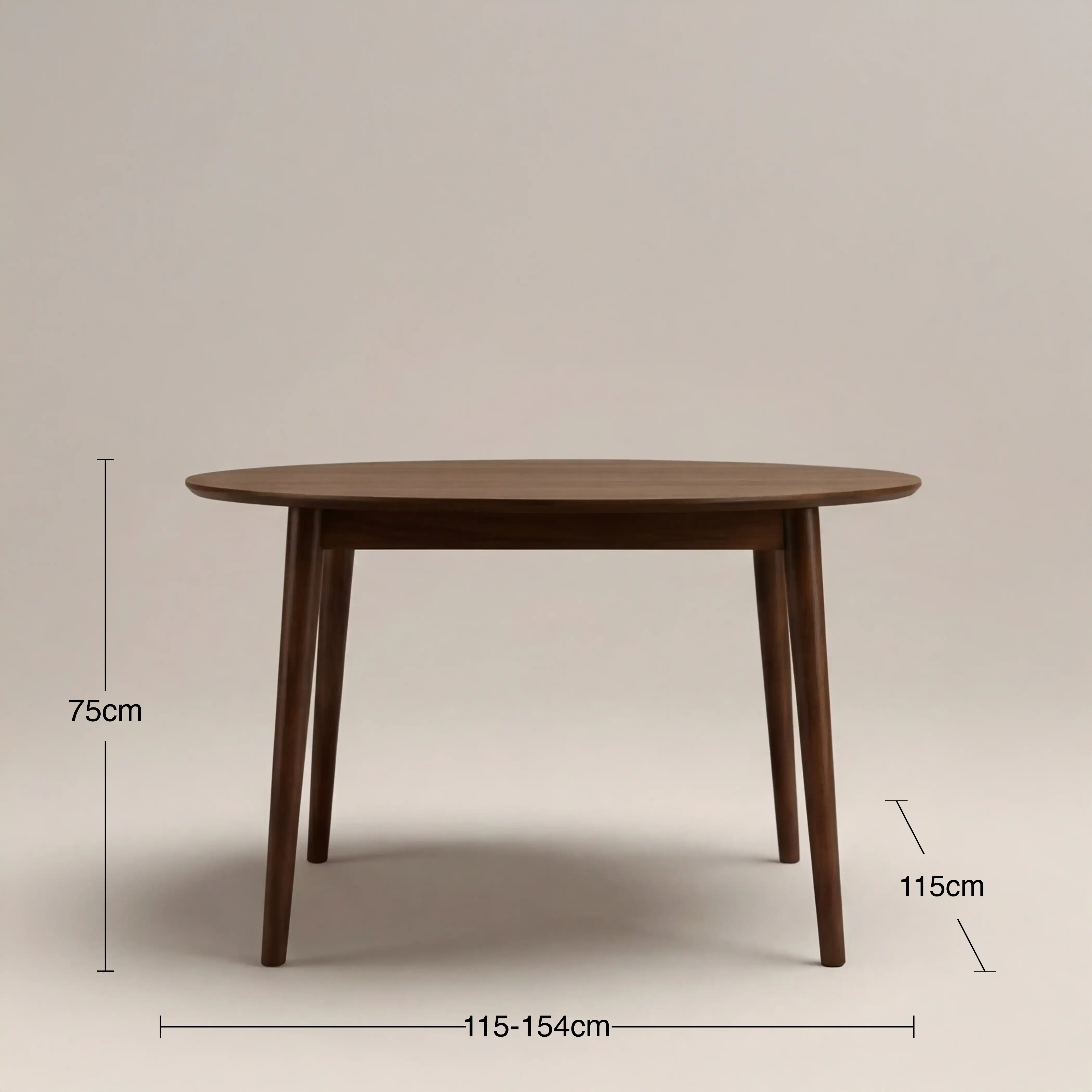 Montreux 4-6 Seat Round Wooden Extendable Dining Table | Walnut - Image 8