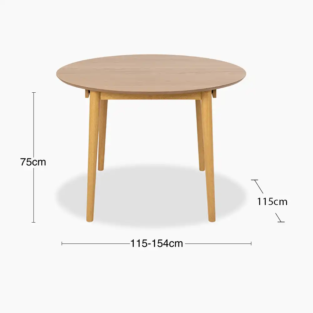 Montreux 4-6 Seat Round Wooden Extendable Dining Table | Oak - Image 4