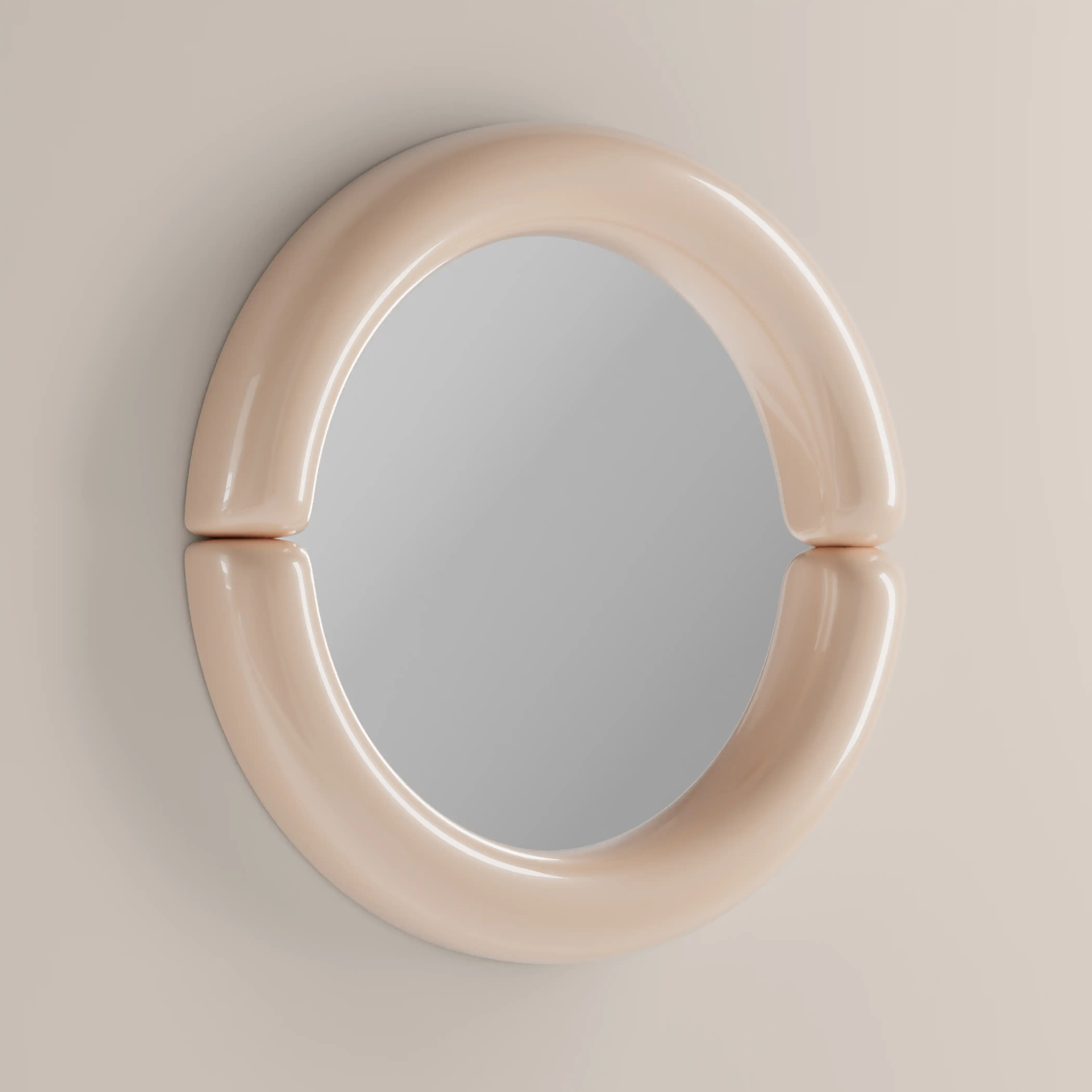Morris Round Wall Mirror,  80 cm| Nude Gloss - Image 2
