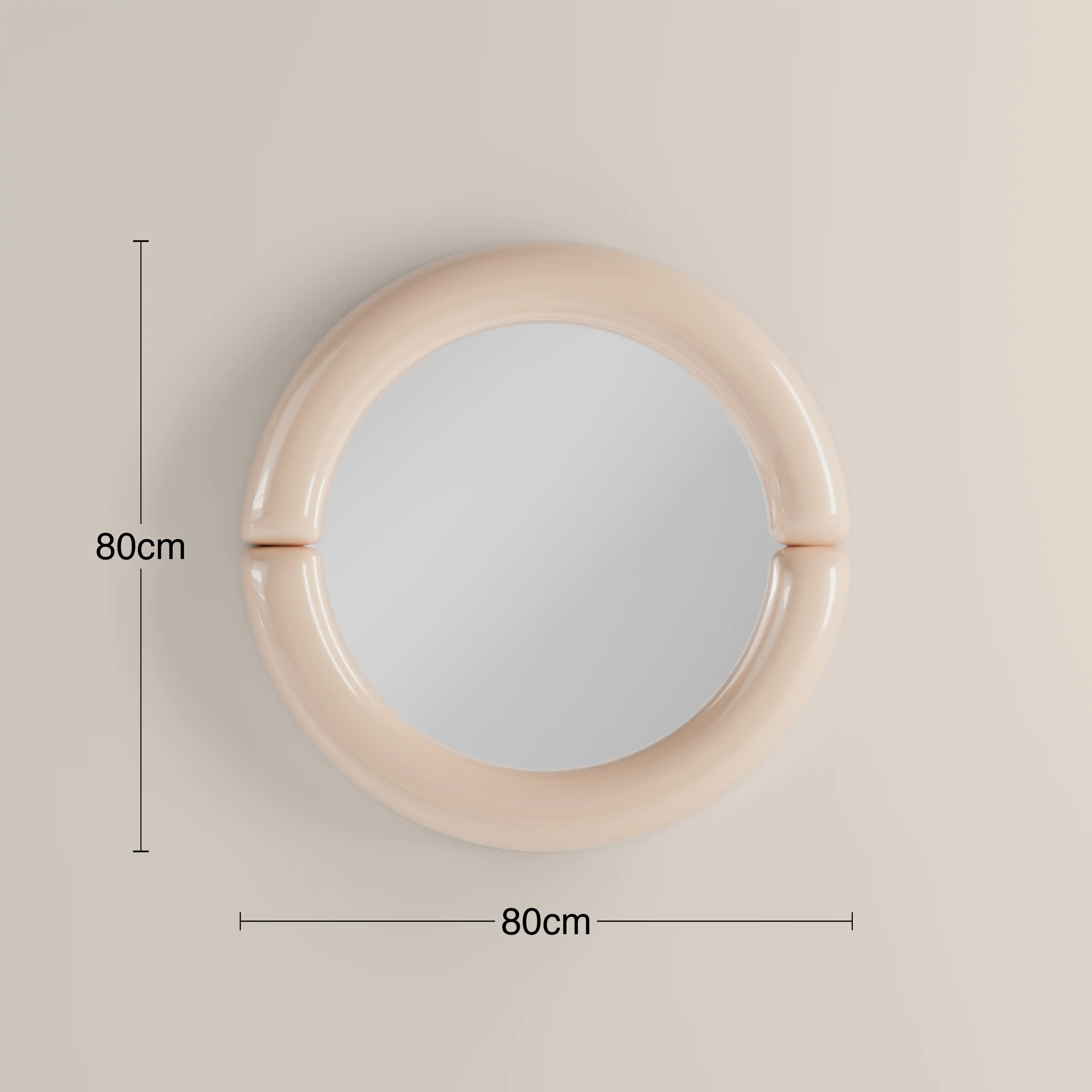 Morris Round Wall Mirror,  80 cm| Nude Gloss - Image 3