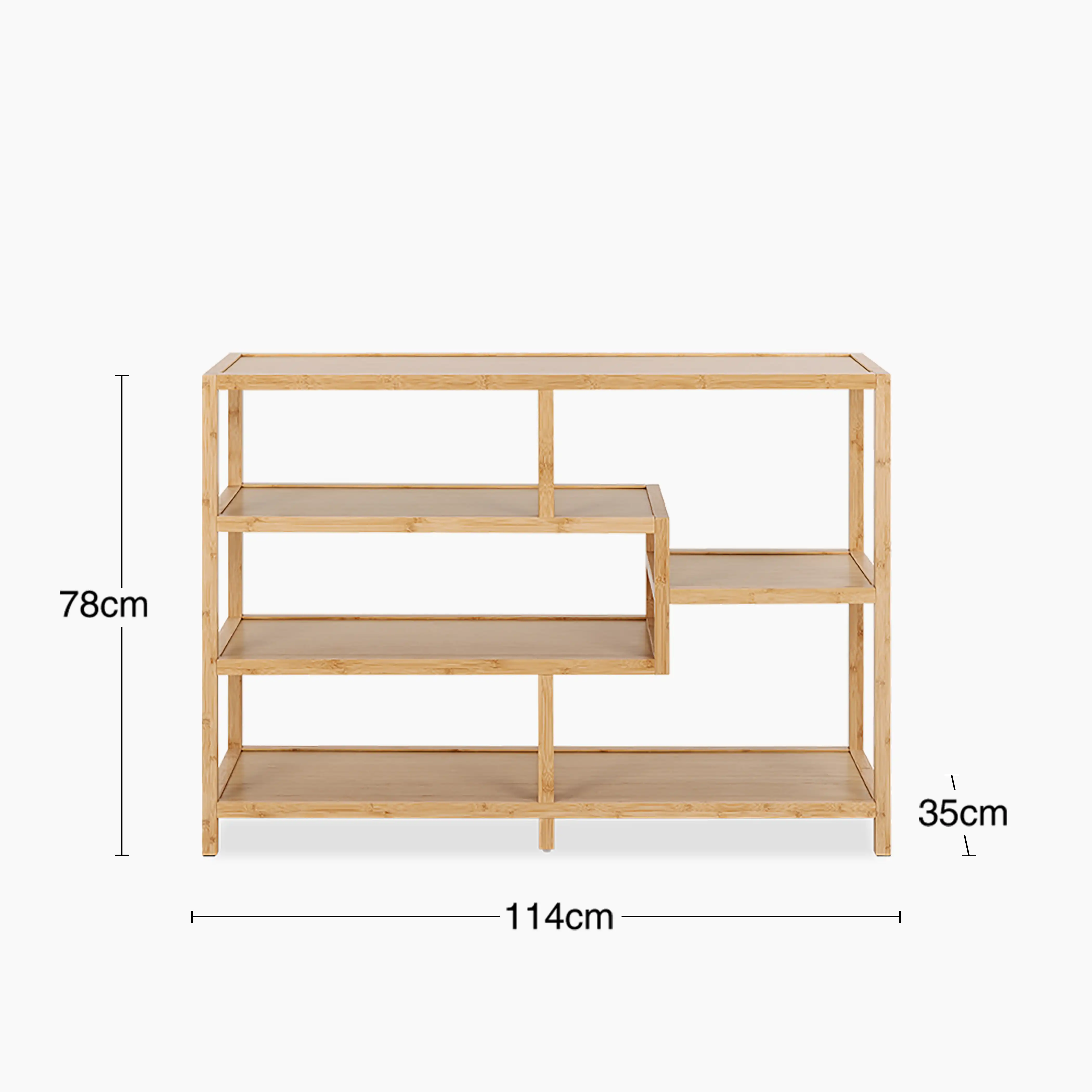 Moso Wide Wooden Bookcase | Natural Bamboo - Image 5