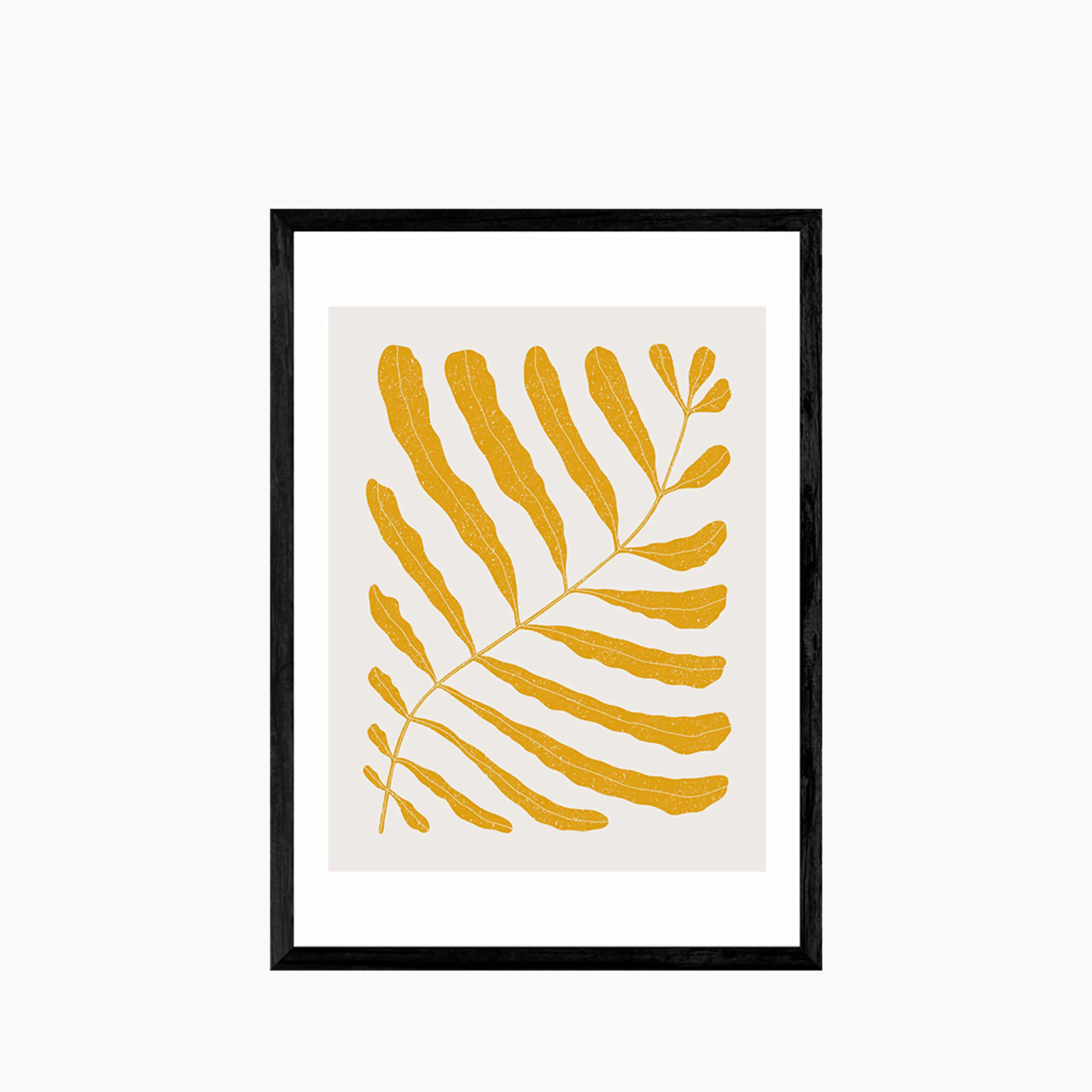 Mustard Leaves On Taupe Graphic Print - Image 2