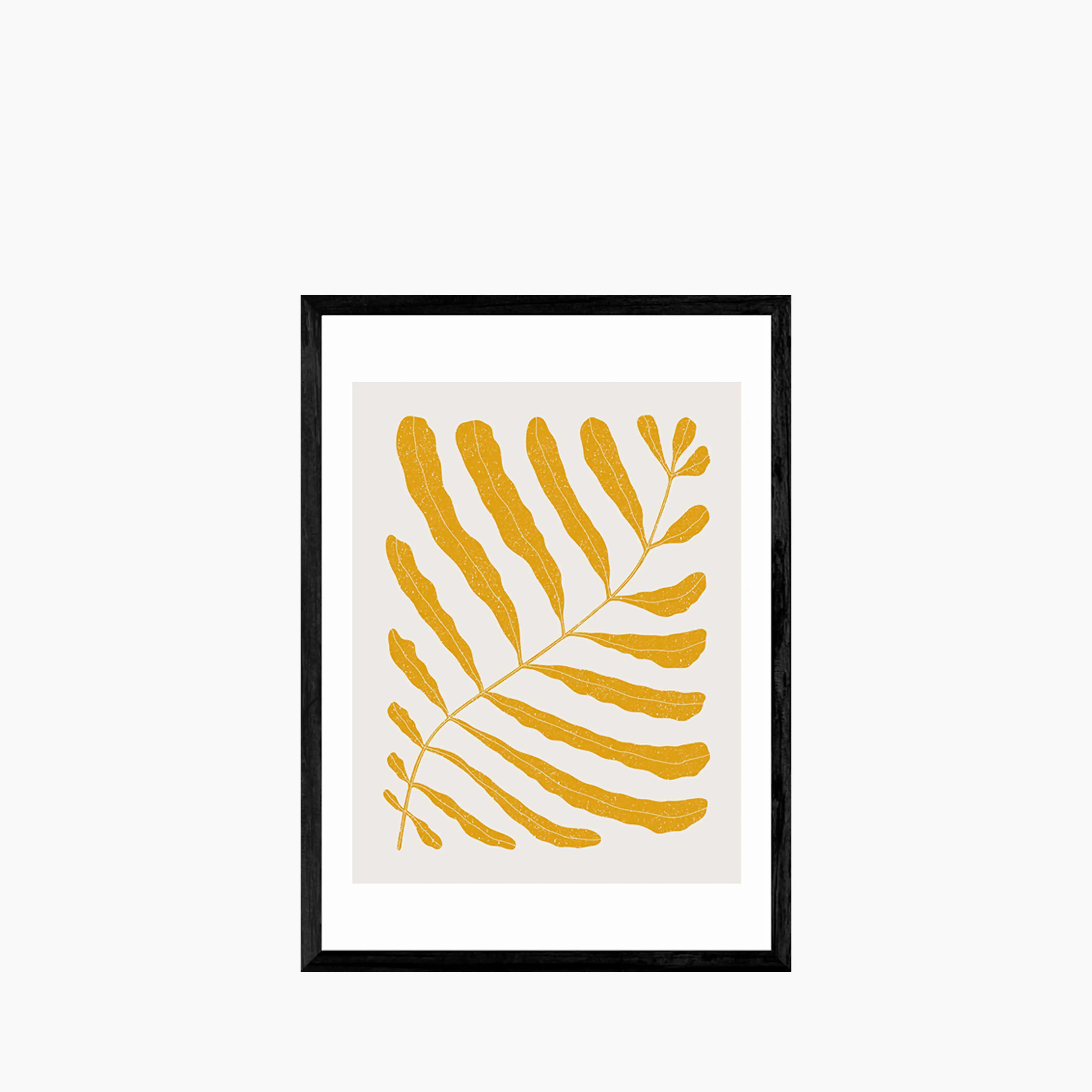 Mustard Leaves On Taupe Graphic Print - Image 3