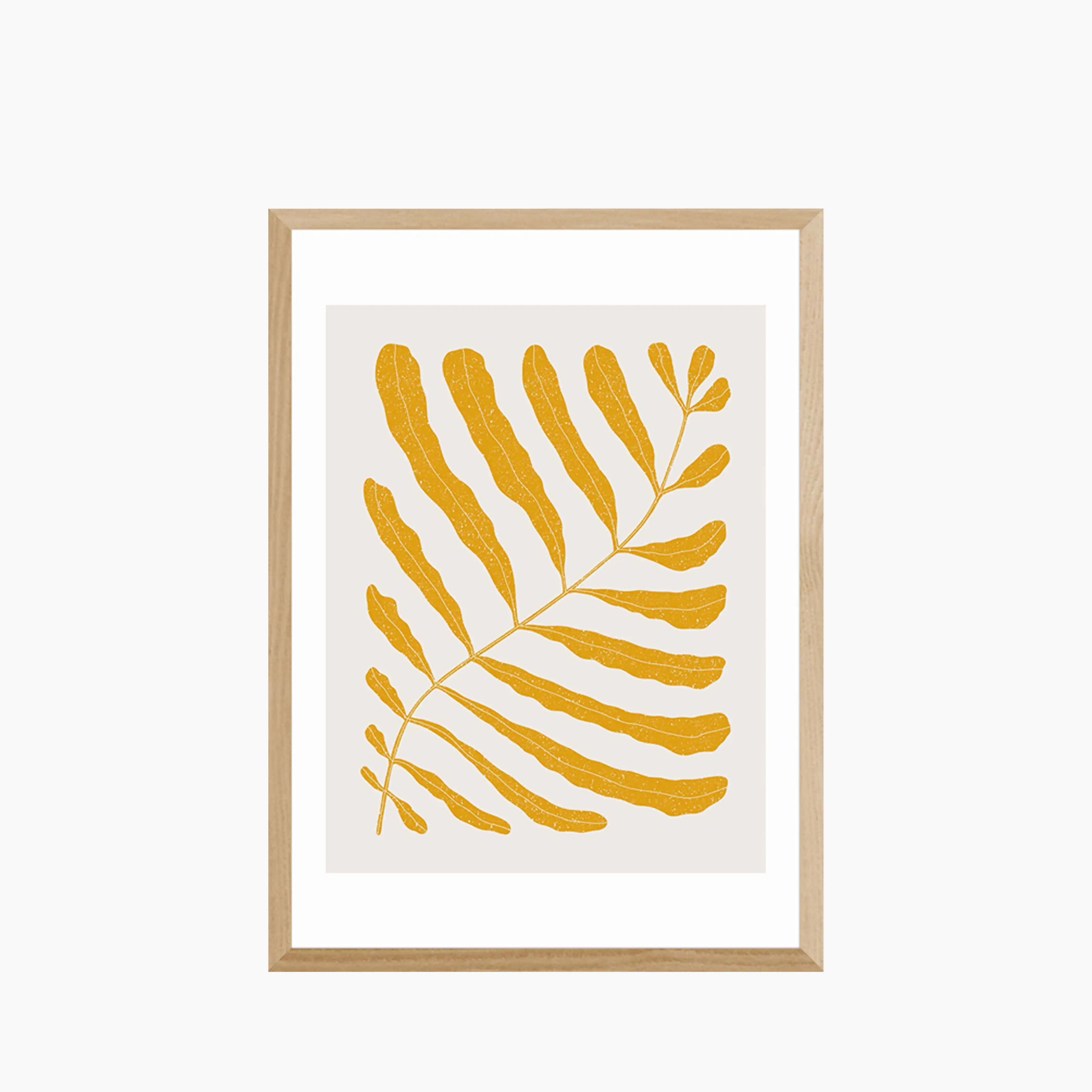 Mustard Leaves On Taupe Graphic Print - Image 5