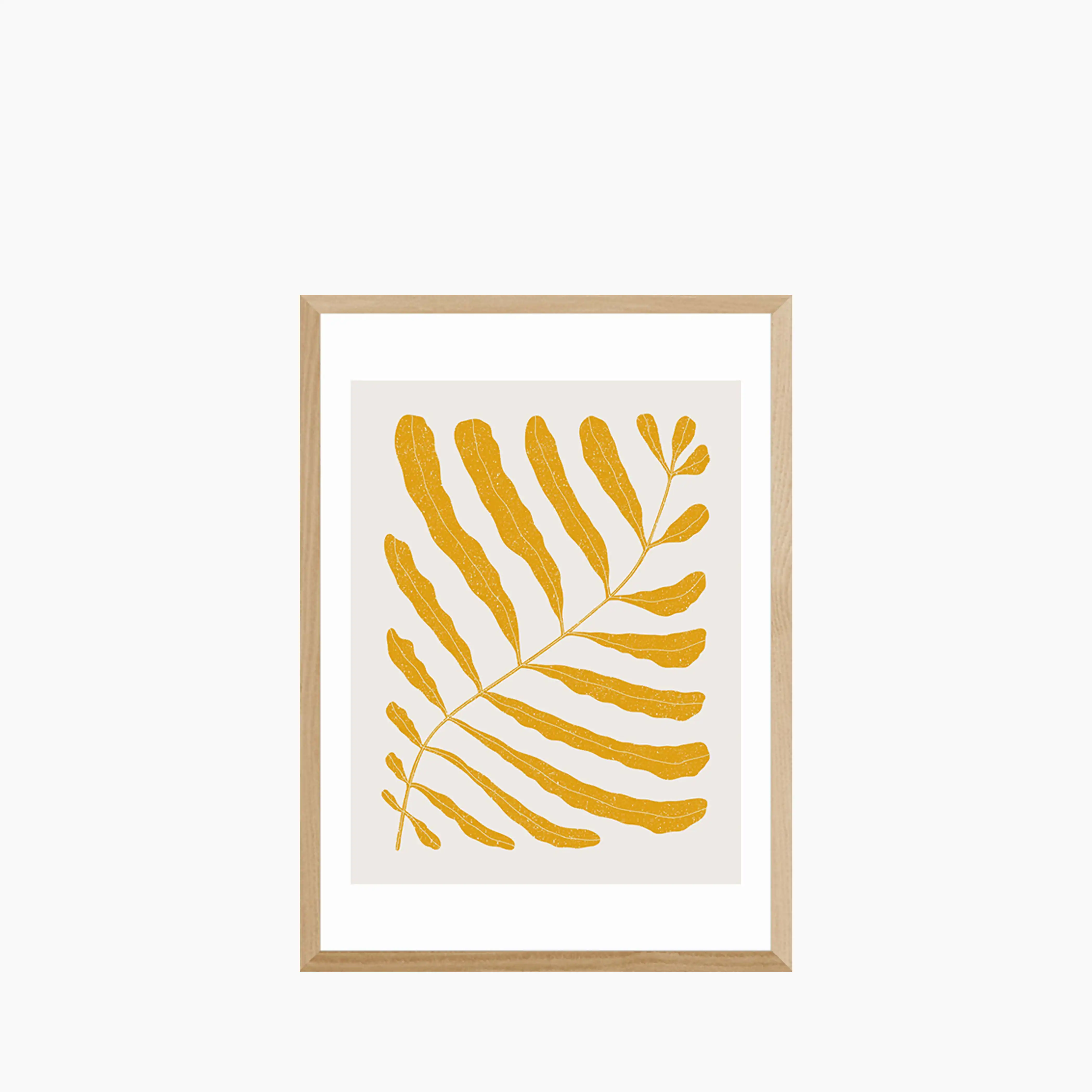 Mustard Leaves On Taupe Graphic Print - Image 6