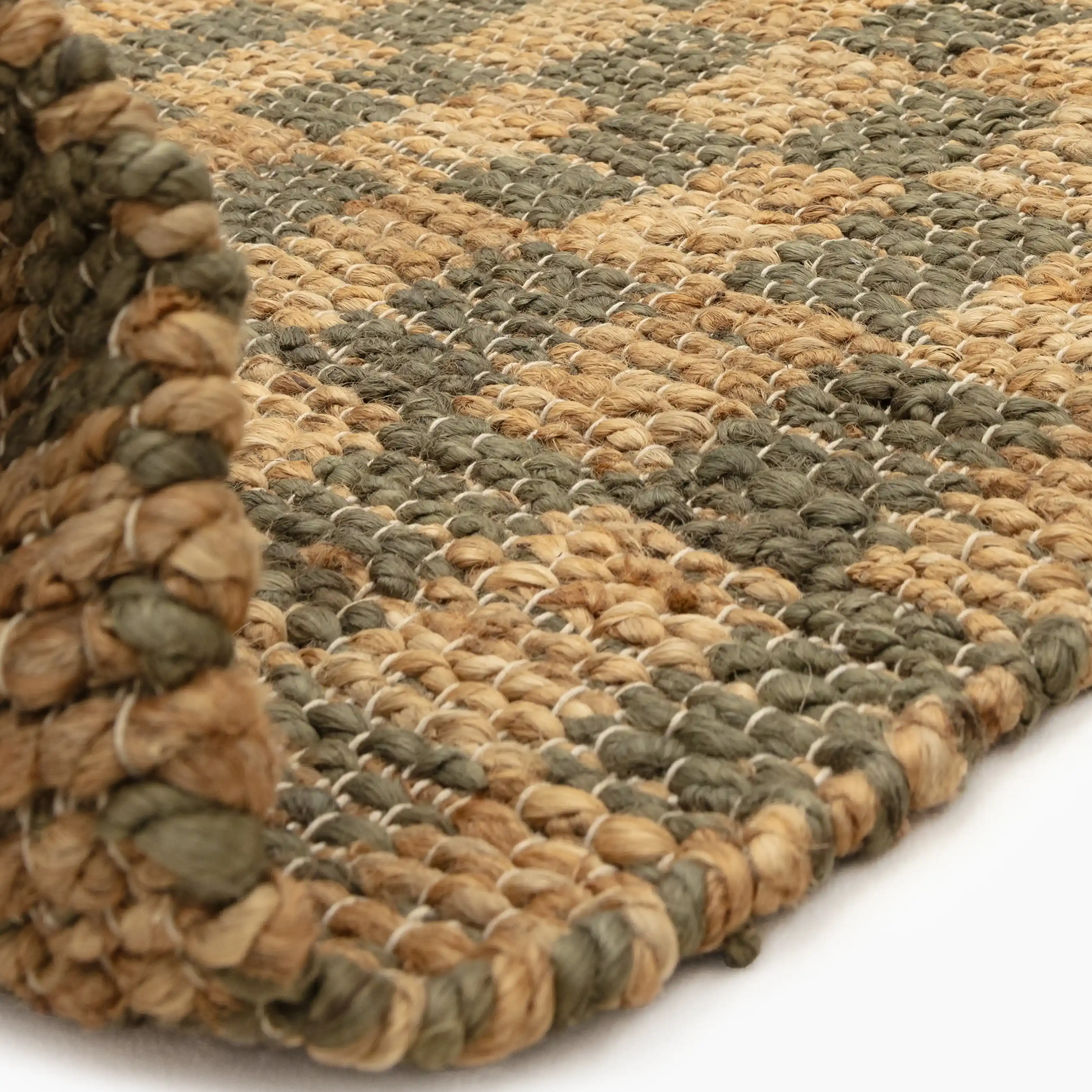 Naturi Handwoven Jute Rug | Olive Green - Image 3
