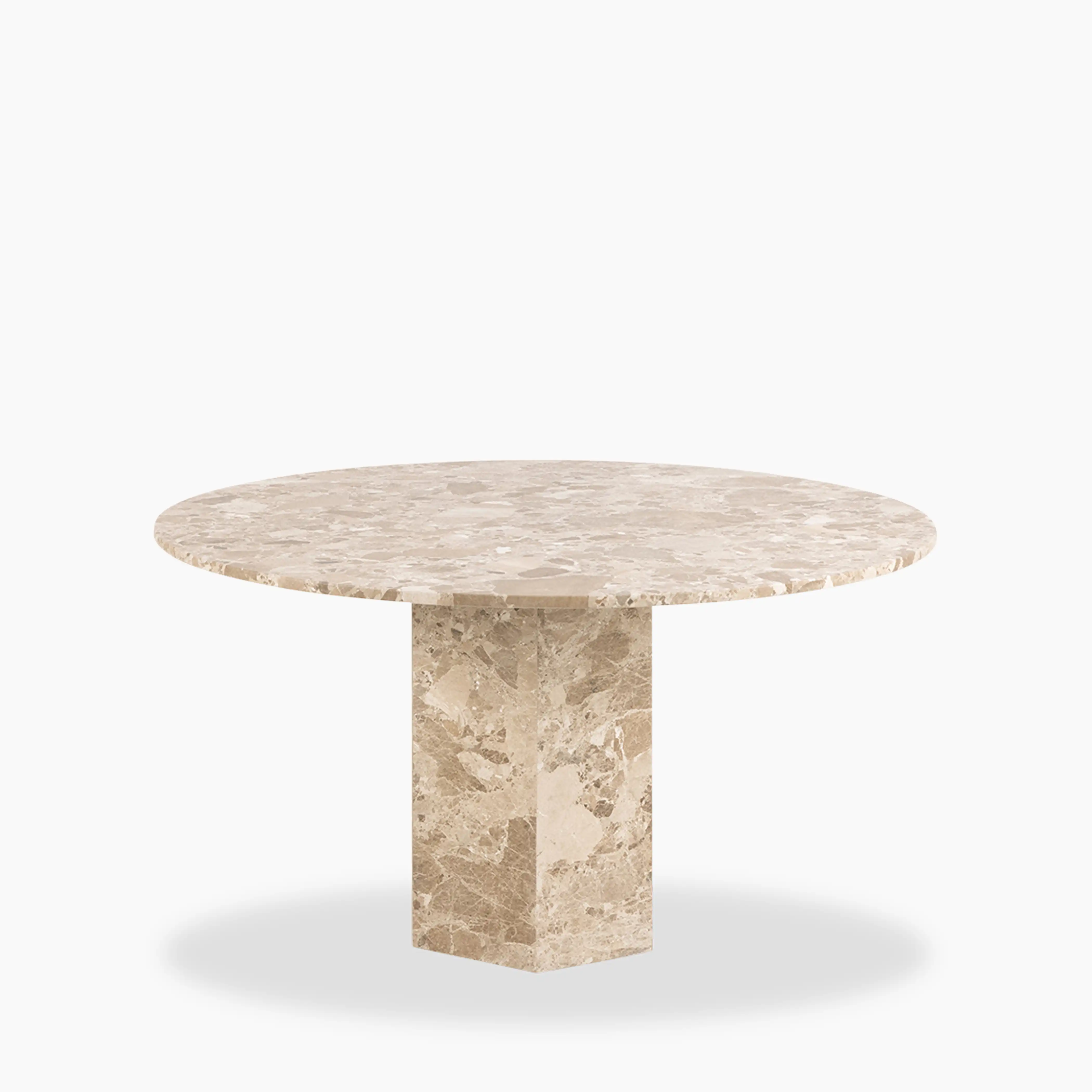 Naxos 4 Seat Round Dining Table | Latte Marble - Image 4