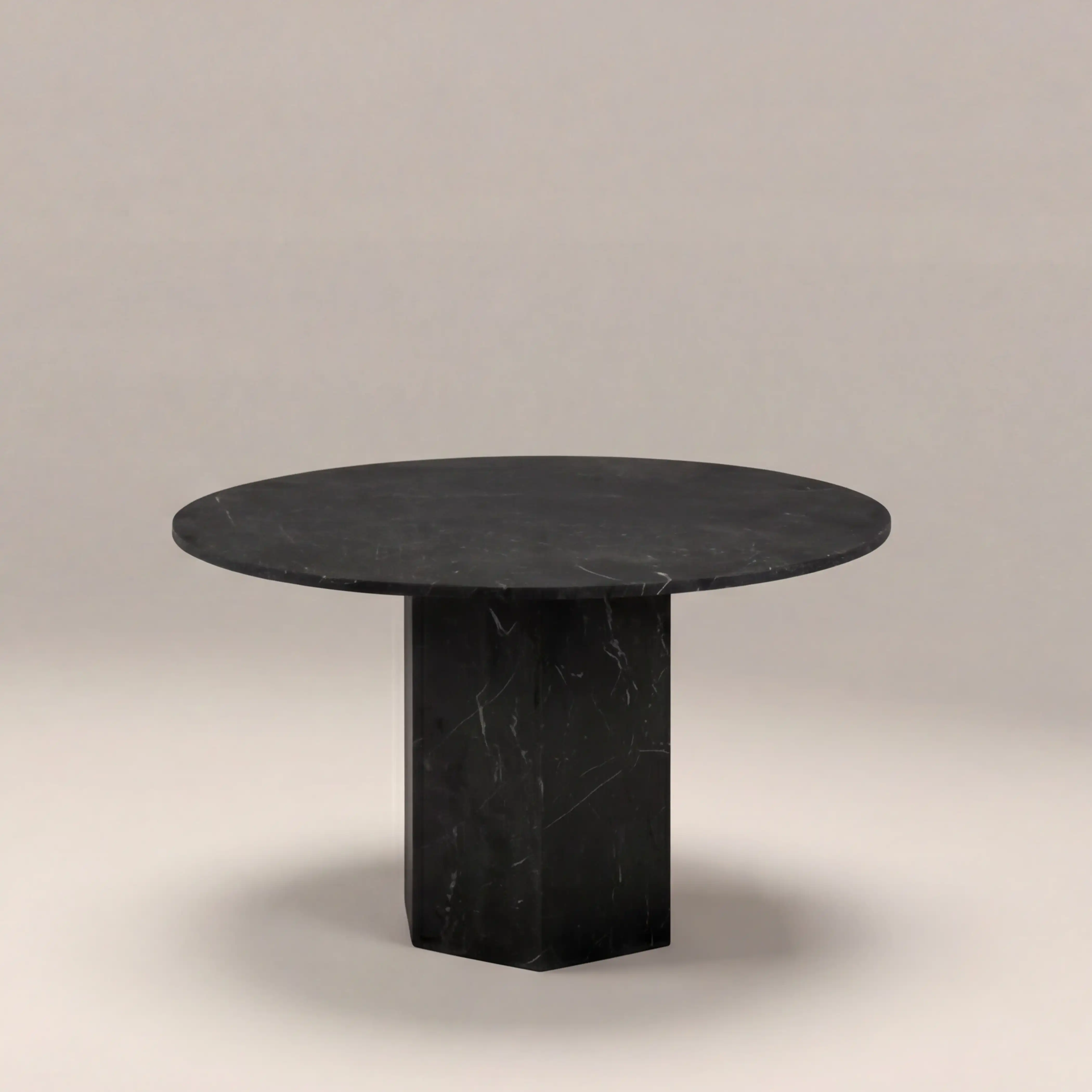 Naxos 4 Seat Round Dining Table | Onyx Black Marble - Image 3