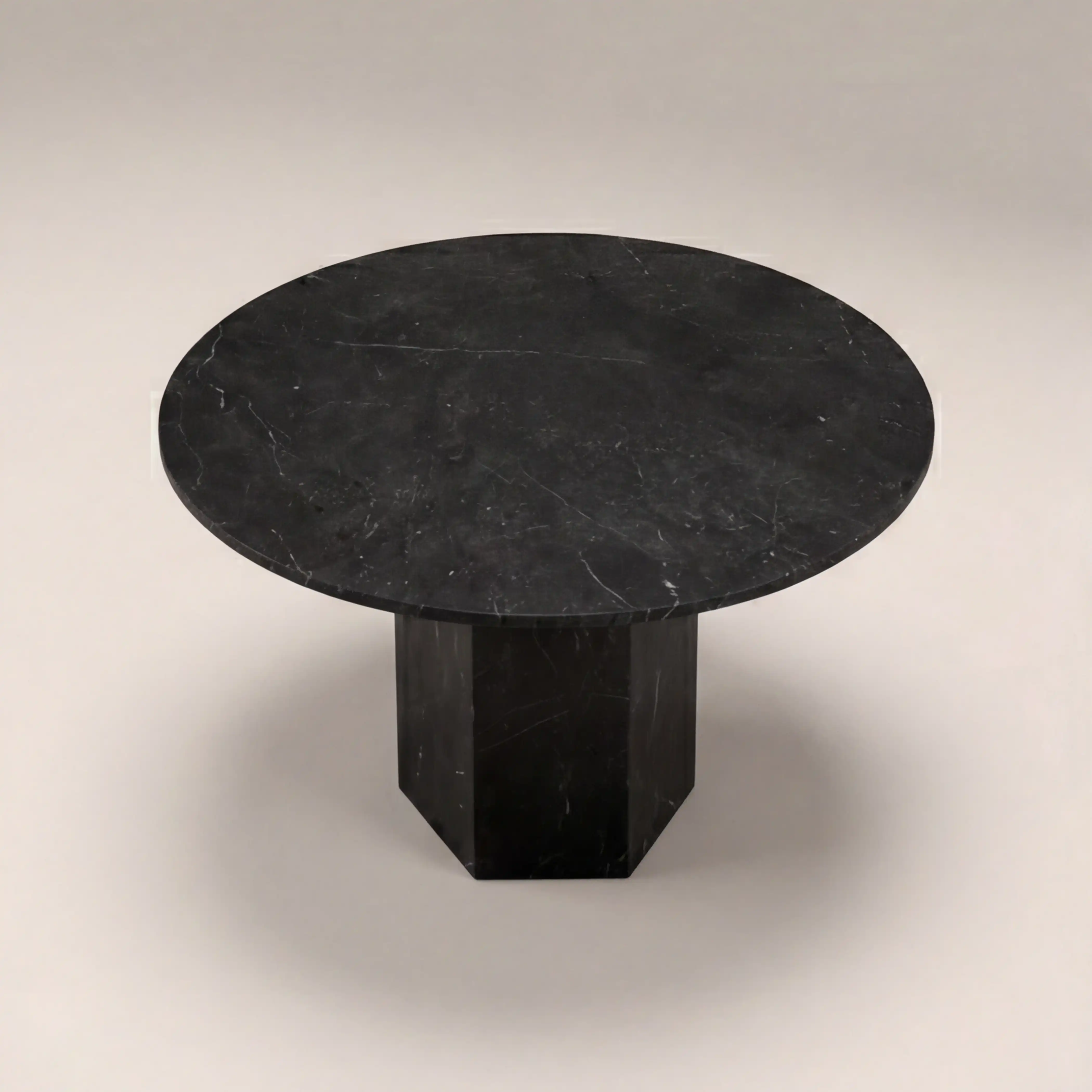 Naxos 4 Seat Round Dining Table | Onyx Black Marble - Image 4