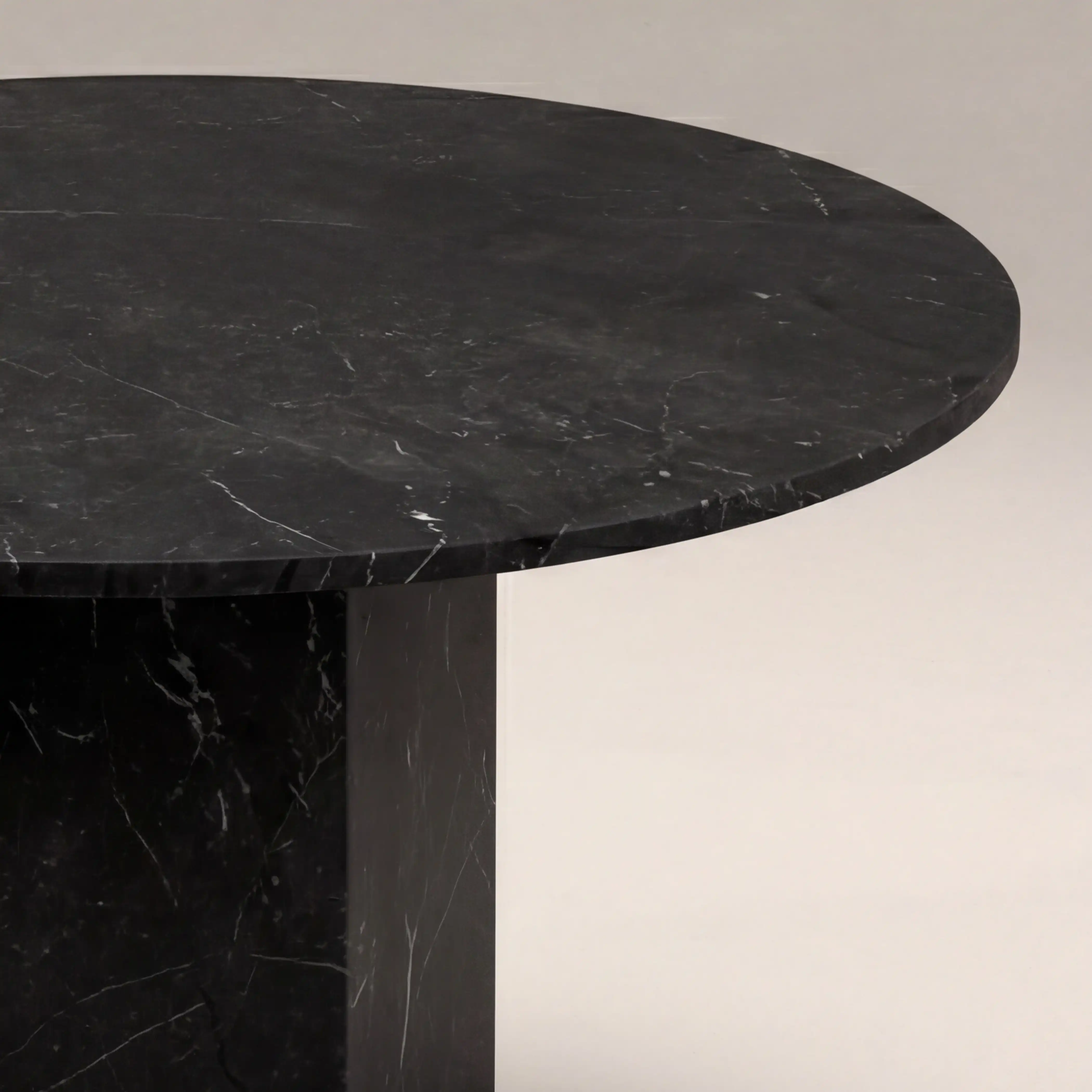 Naxos 4 Seat Round Dining Table | Onyx Black Marble - Image 5