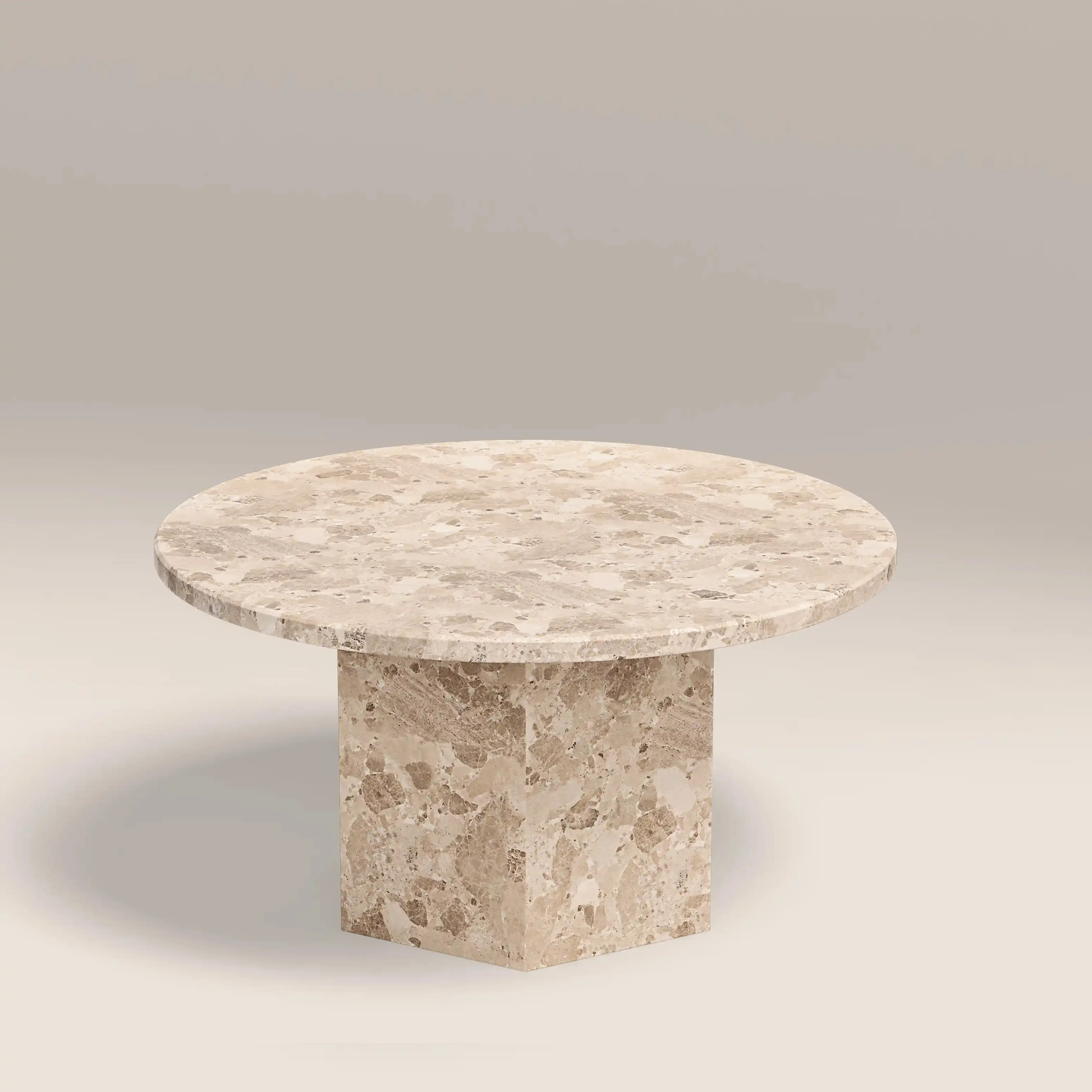 Naxos Round Coffee Table | Latte Marble - Image 2