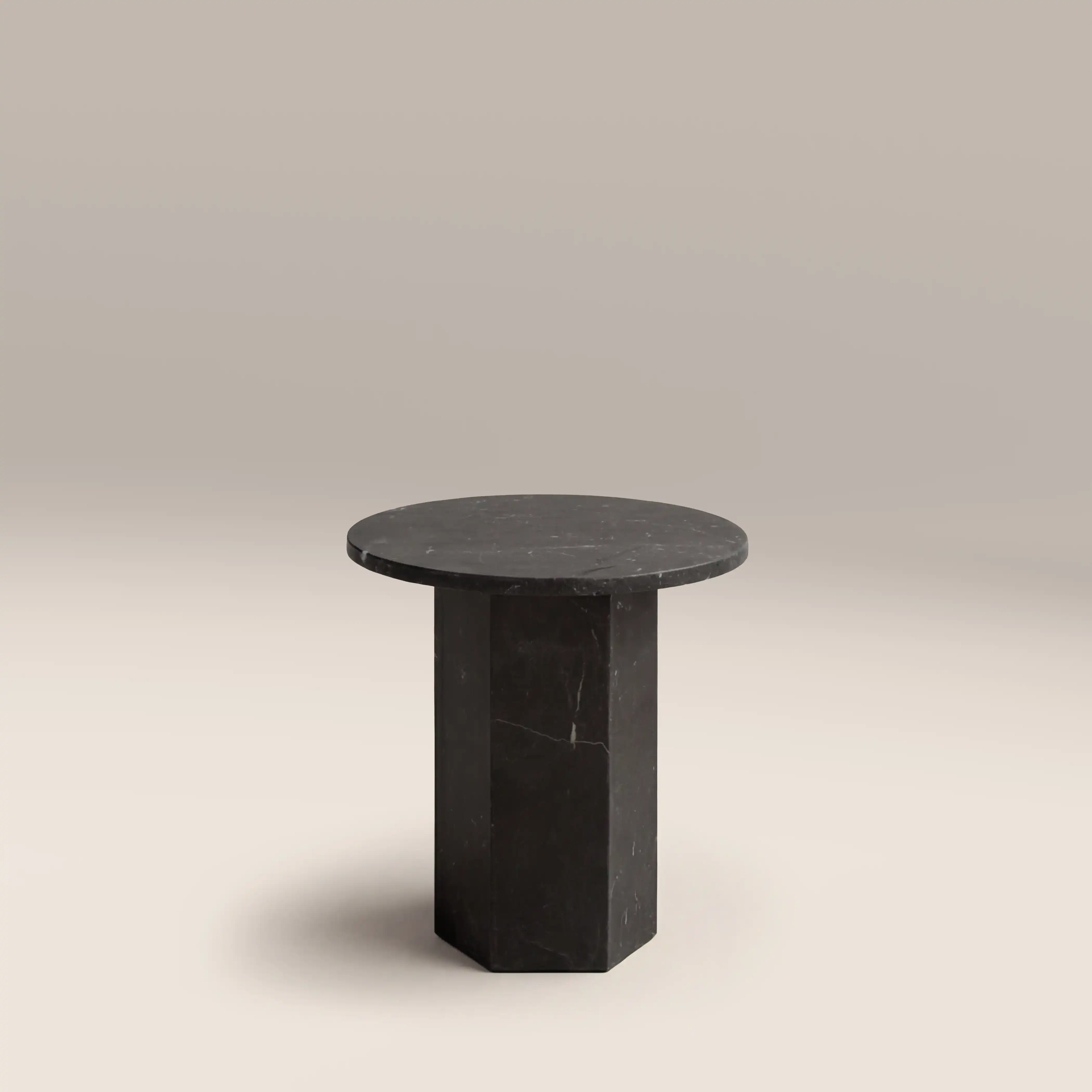 Naxos Round Side Table | Onyx Black Marble - Image 2