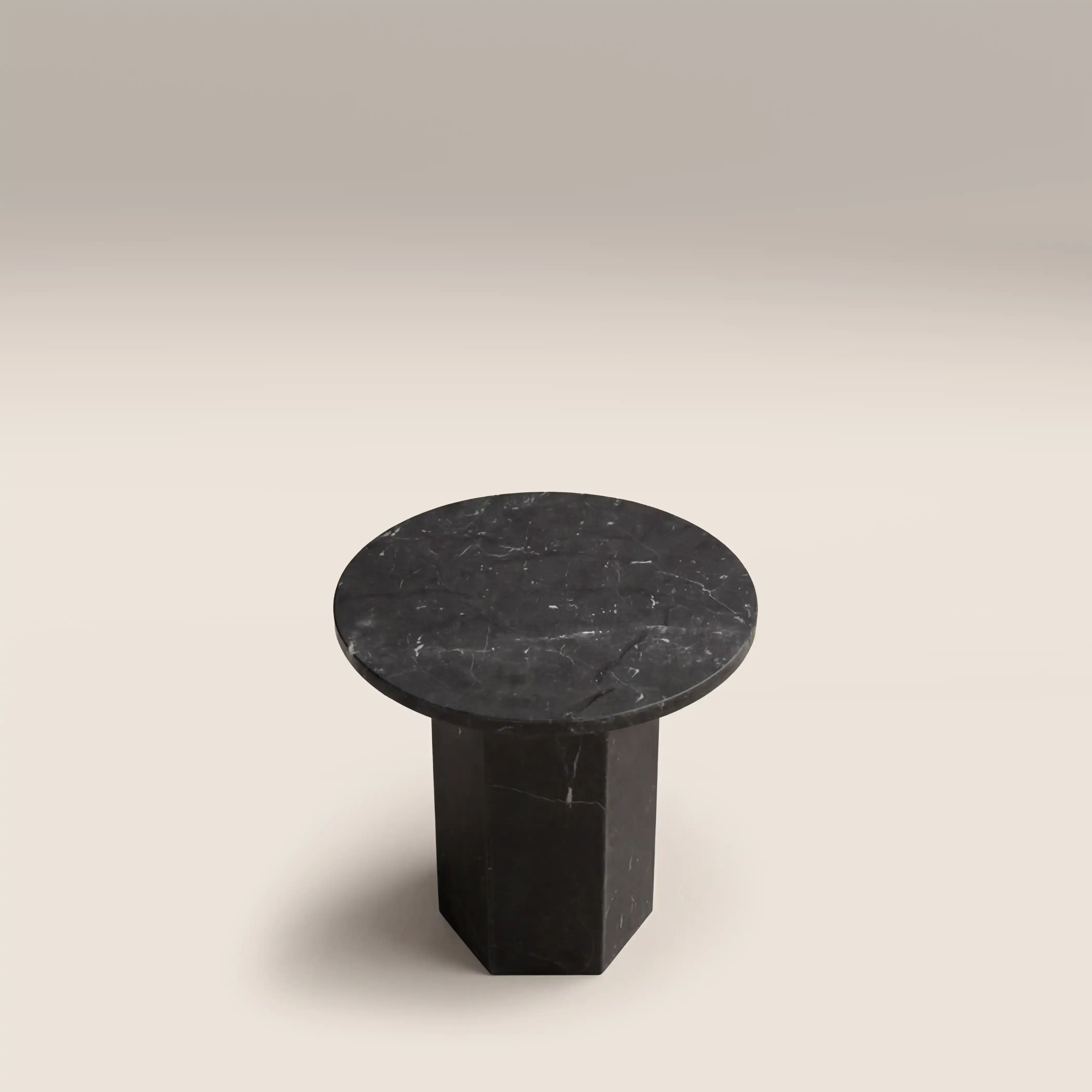 Naxos Round Side Table | Onyx Black Marble - Image 3