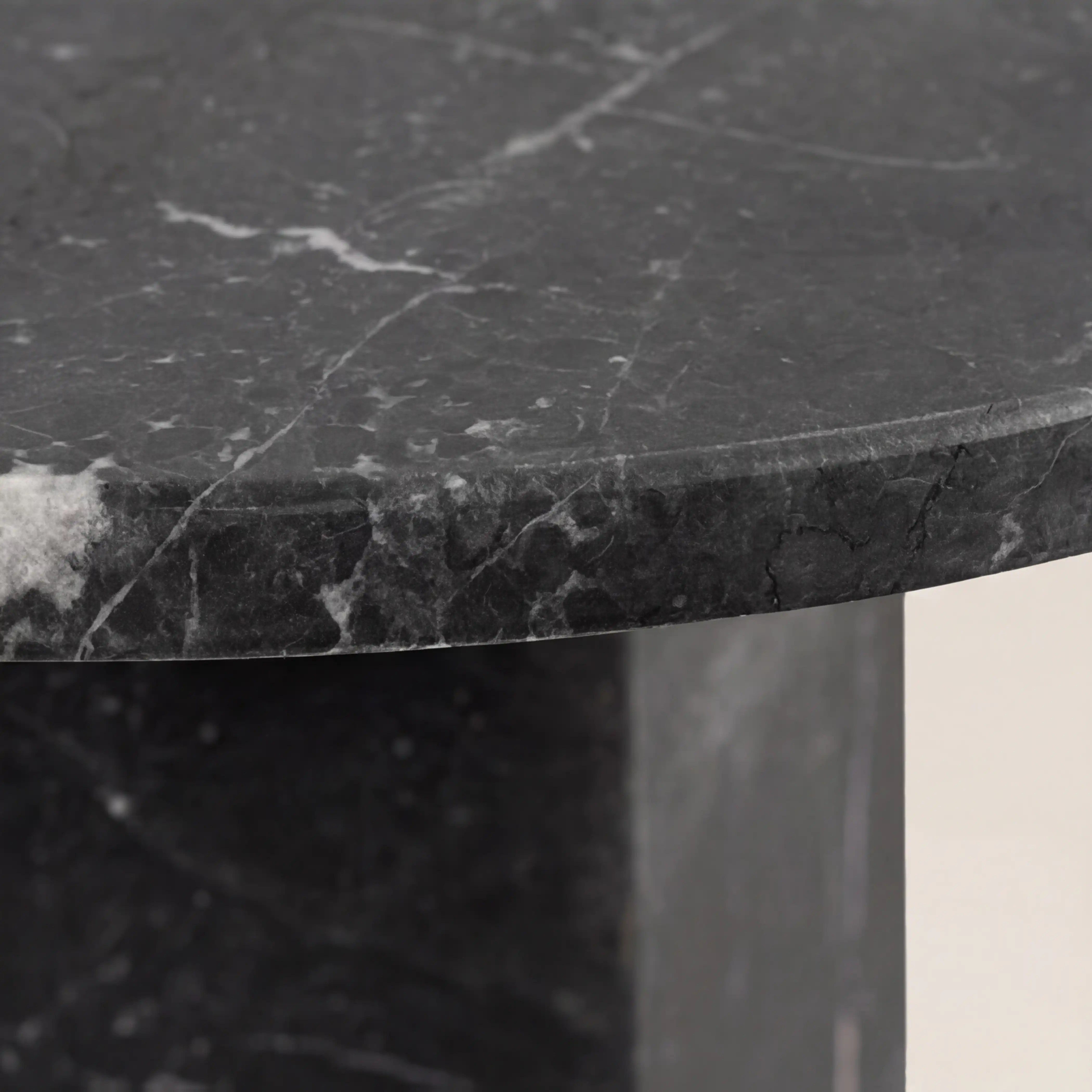 Naxos Round Side Table | Onyx Black Marble - Image 4