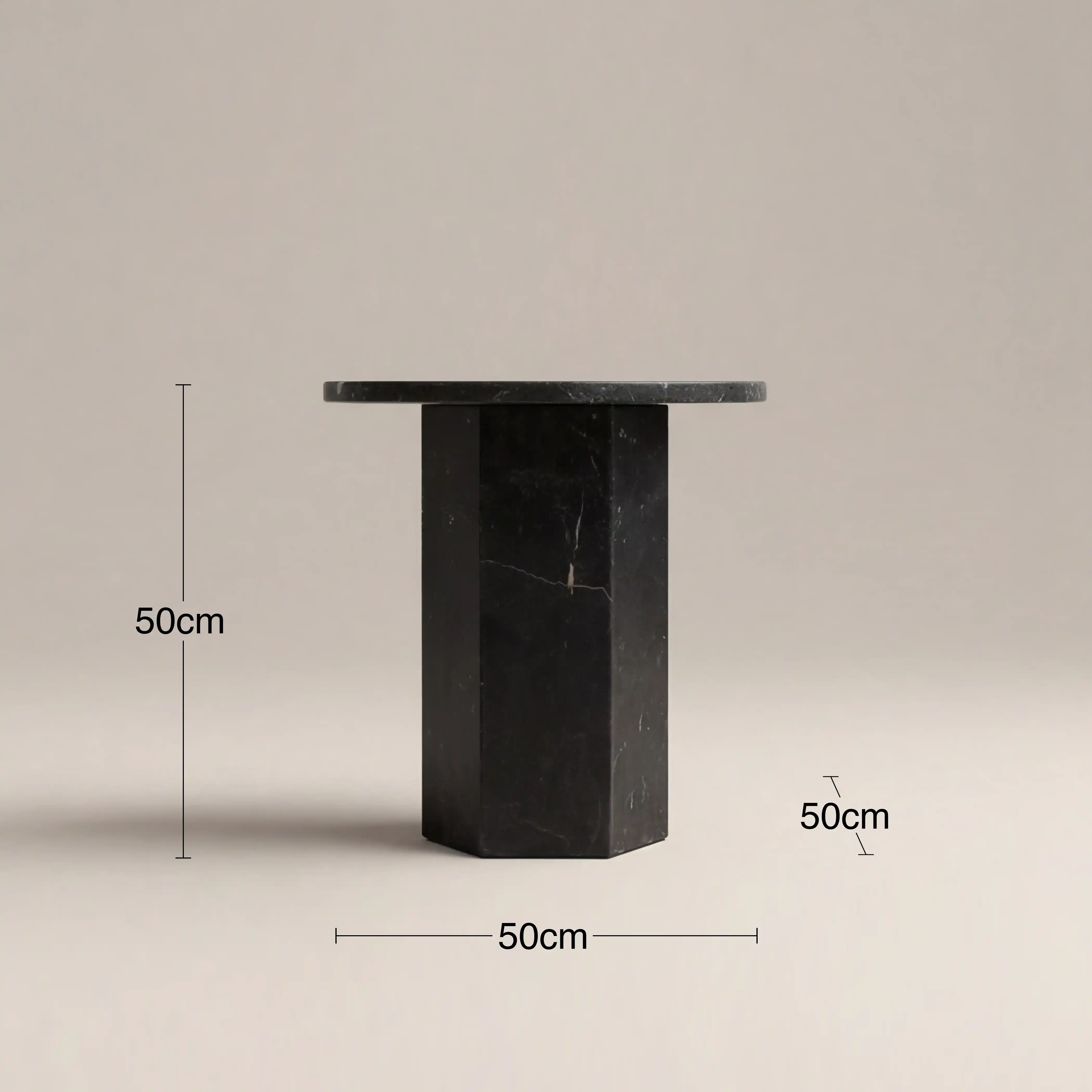 Naxos Round Side Table | Onyx Black Marble - Image 5