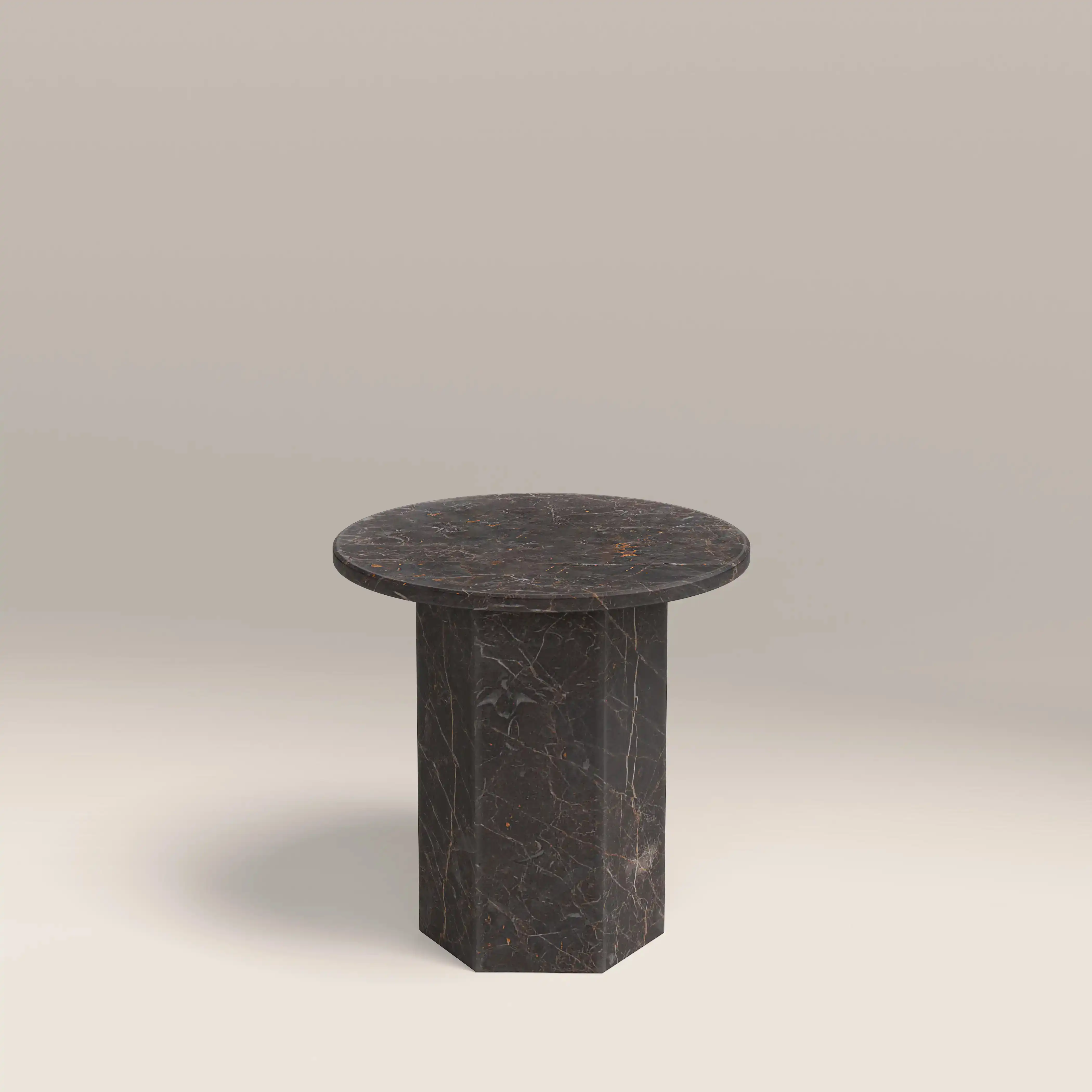 Naxos Round Side Table | Storm Grey Marble - Image 2