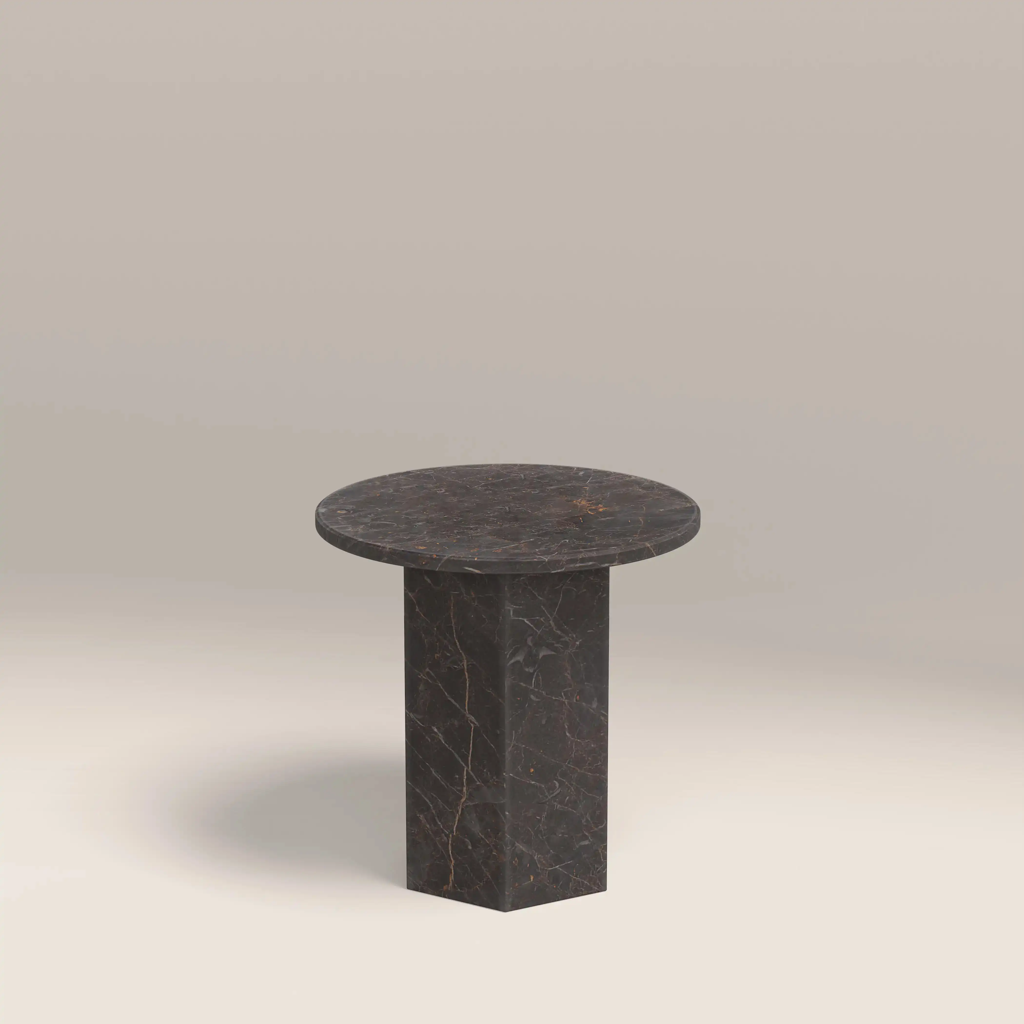 Naxos Round Side Table | Storm Grey Marble - Image 3