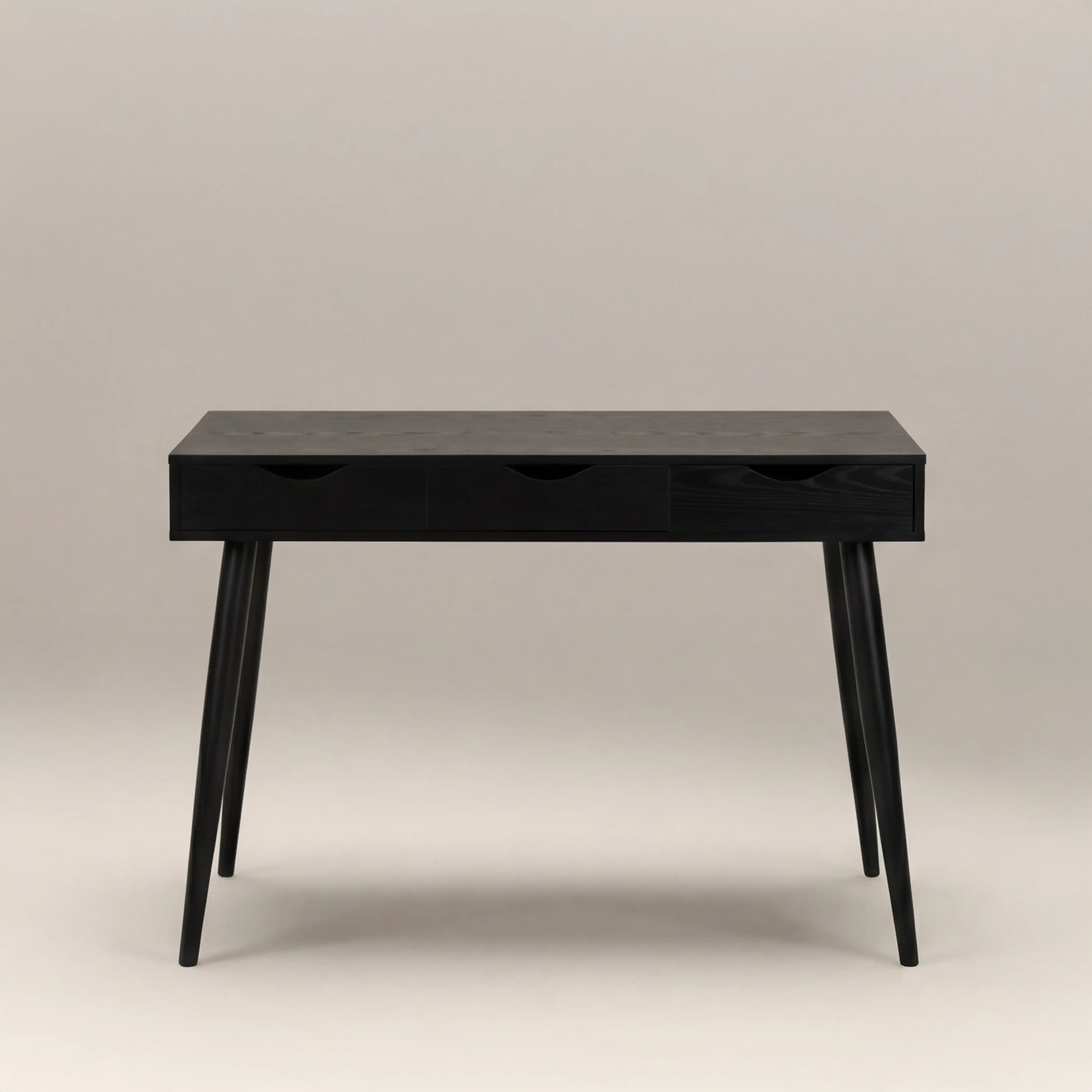 Neptun Wooden 3 Drawer Desk | Black - Image 3