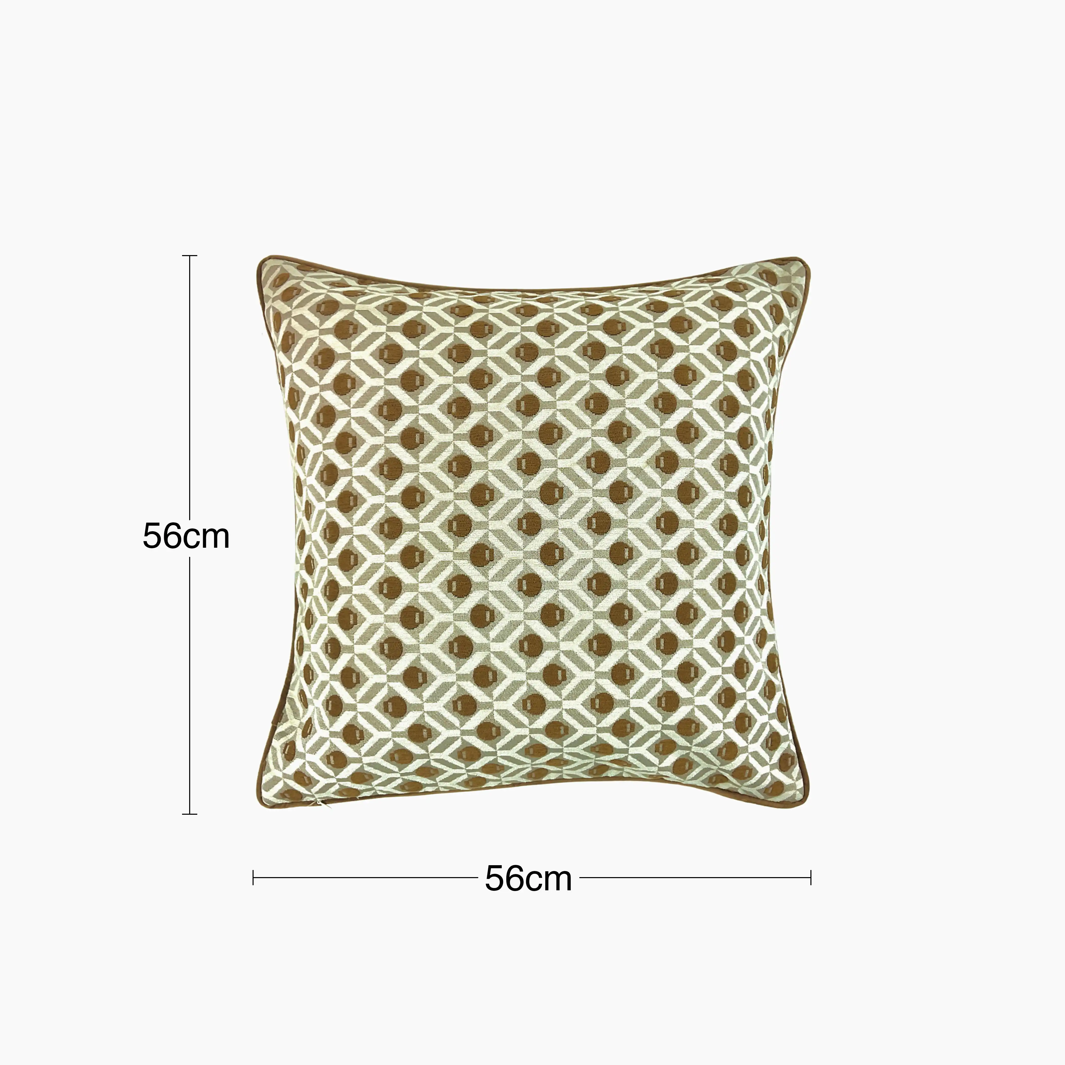 Nexo Large Square Fabric Cushion | Whiskey Brown & Cream - Image 2