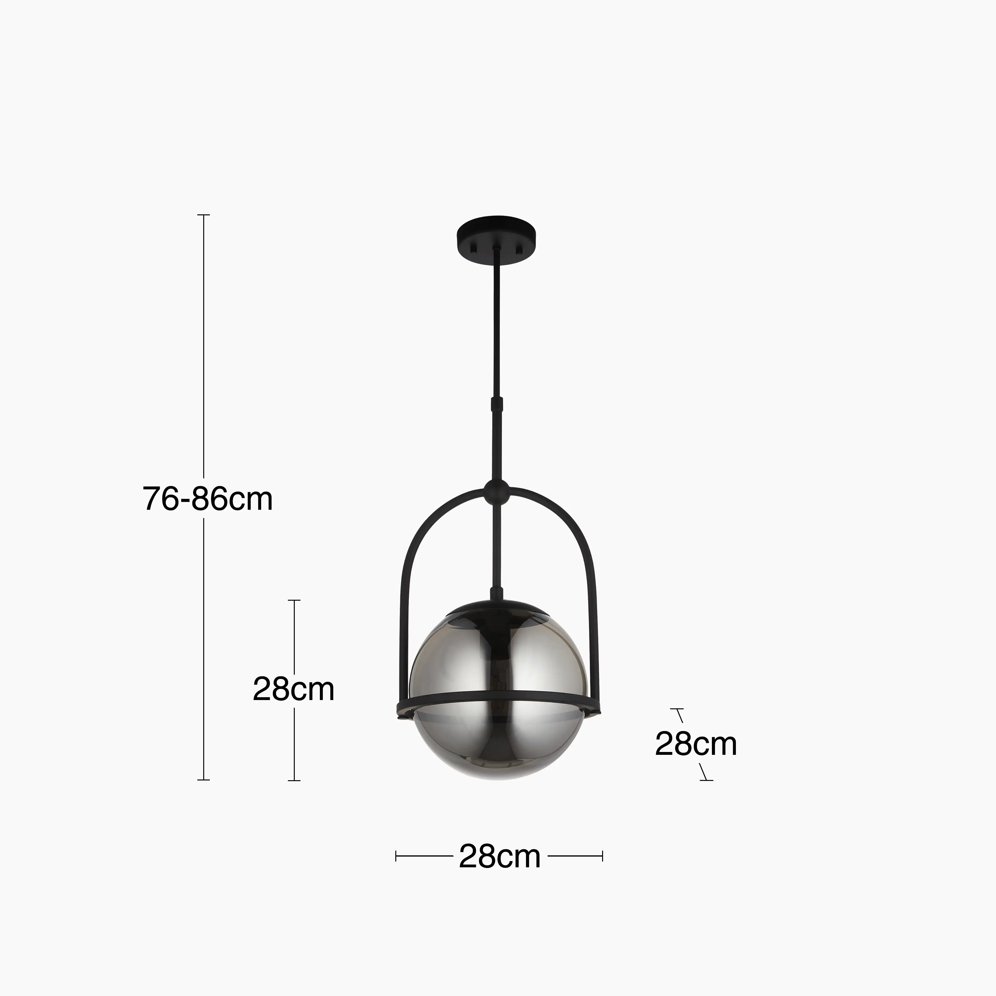 Niamh Pendant Light | Smokey Grey & Black - Image 10