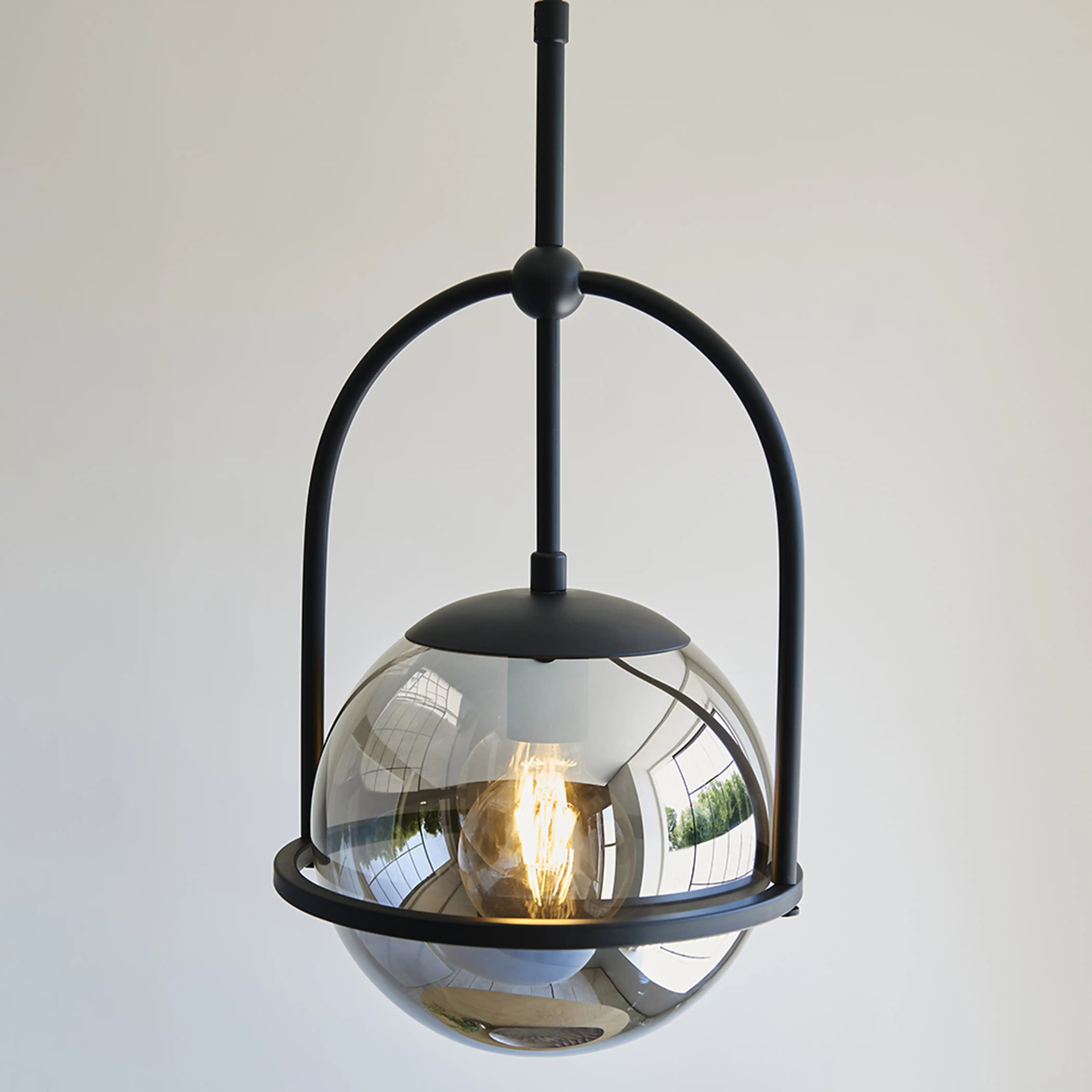 Niamh Pendant Light | Smokey Grey & Black - Image 2