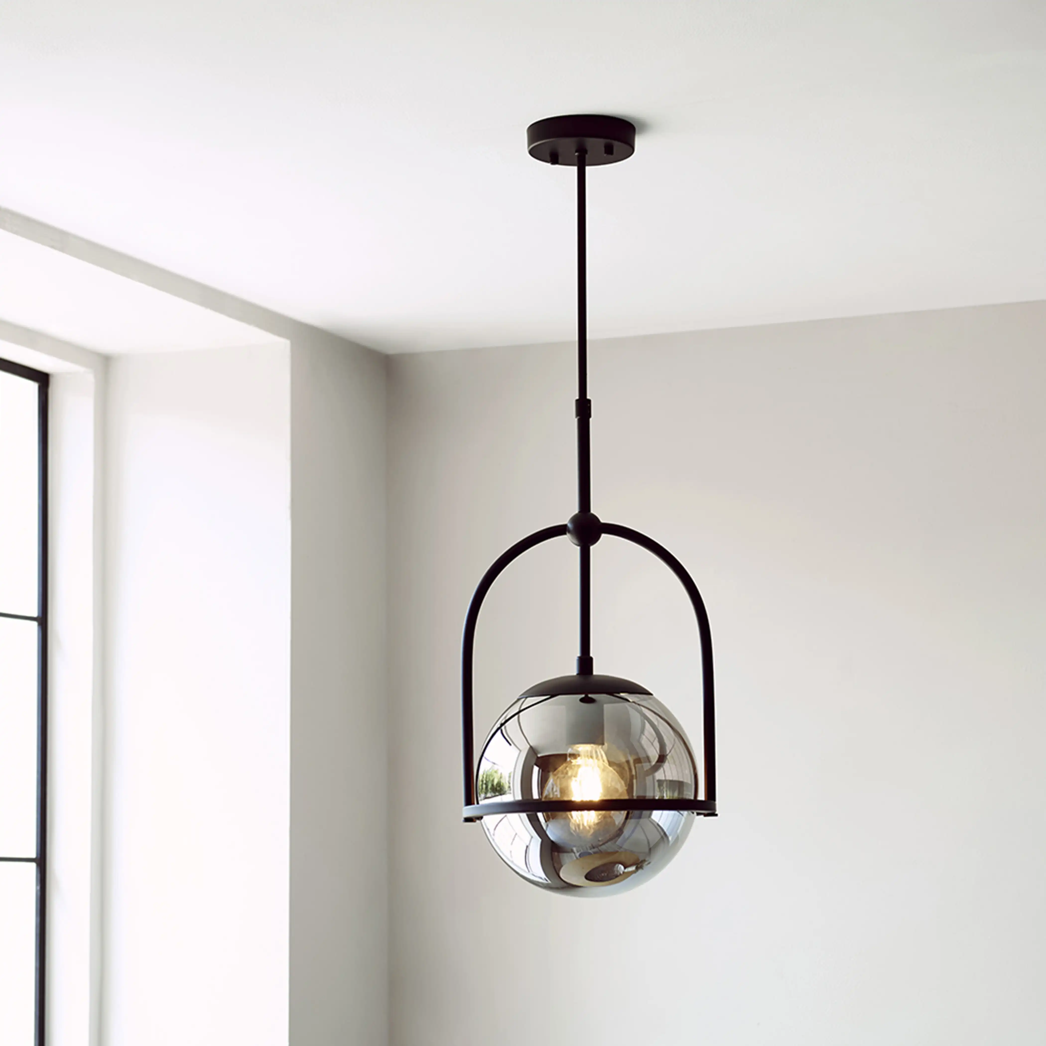 Niamh Pendant Light | Smokey Grey & Black - Image 3